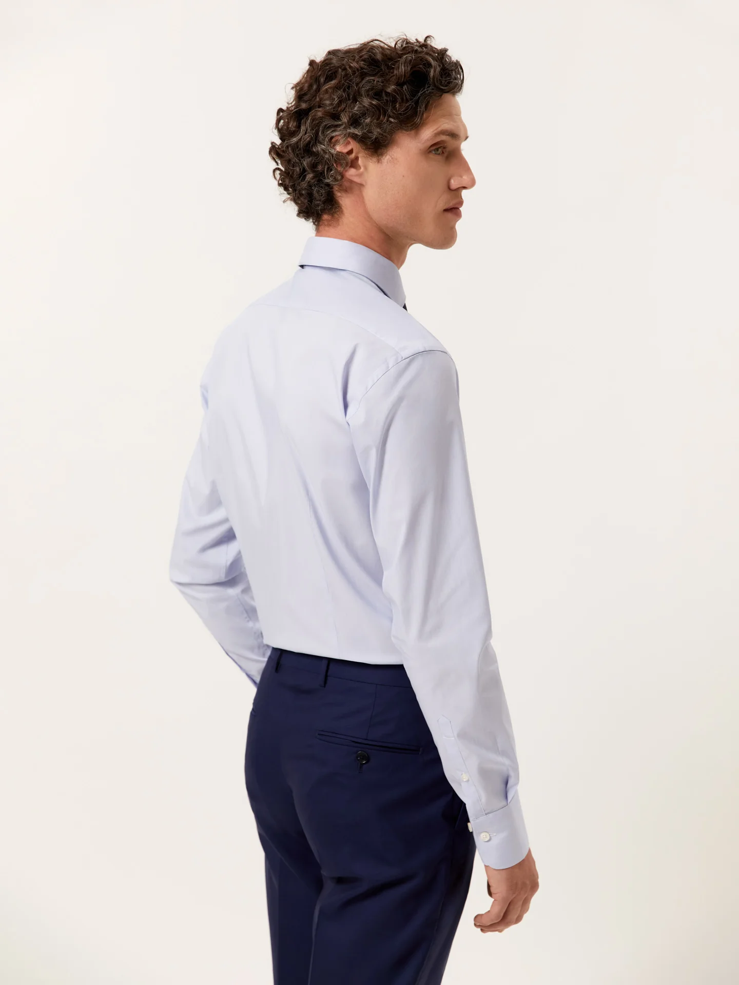 Slim Fit Performance Small Striped Shirt with Dublin Collar - Image 3