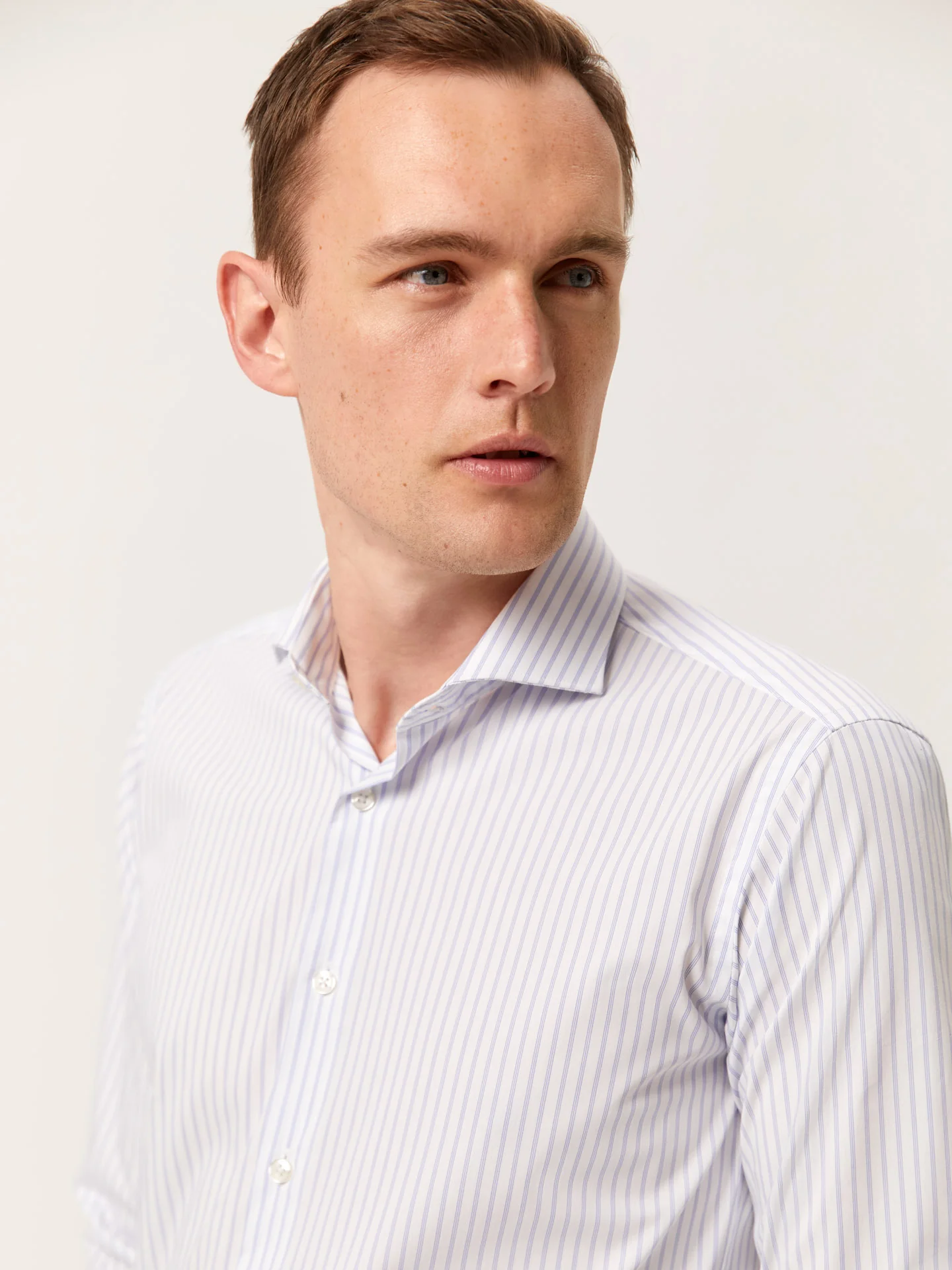 Slim Fit Performance Striped Shirt with Dublin Collar