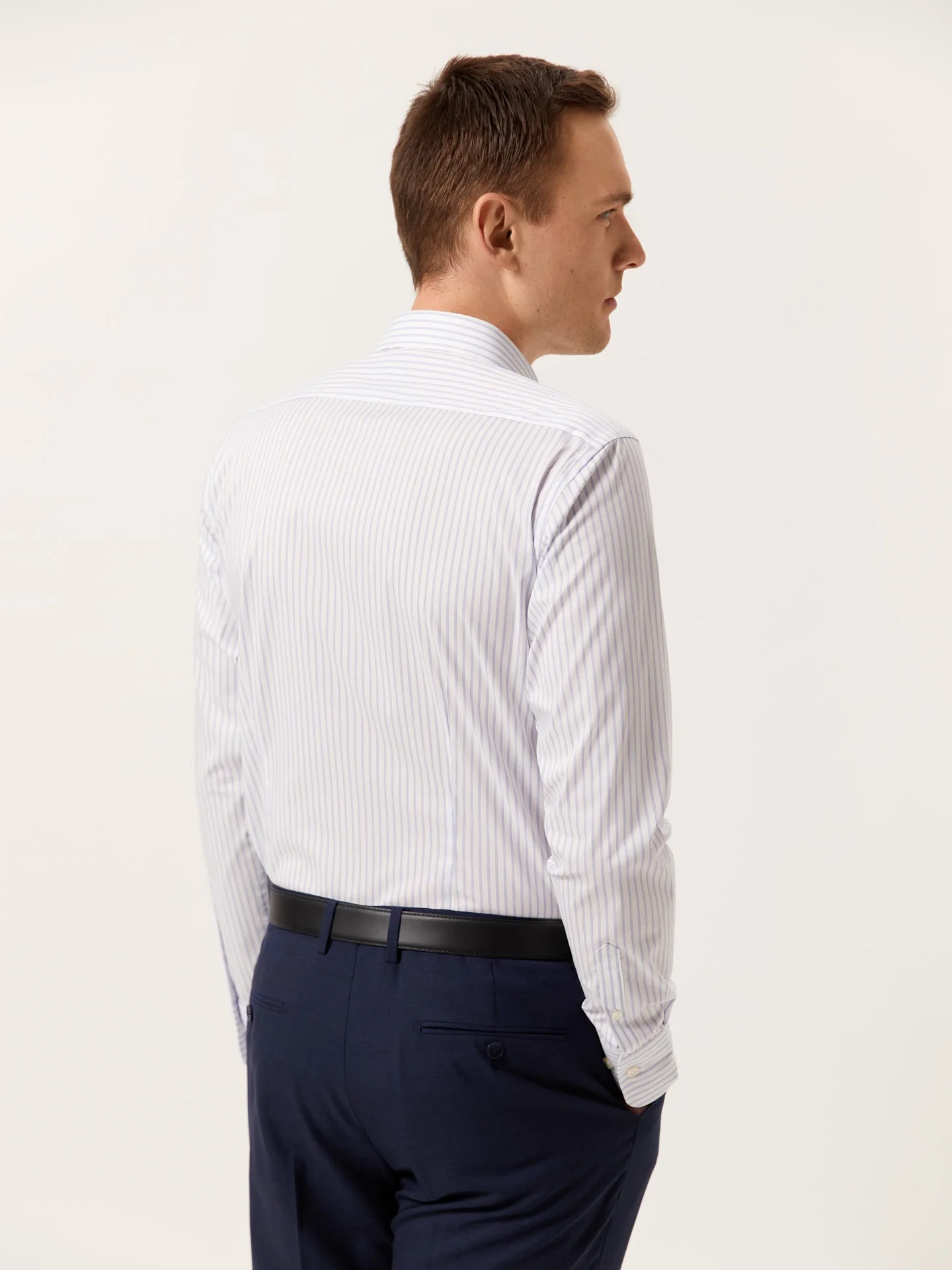Slim Fit Performance Striped Shirt with Dublin Collar - Image 3