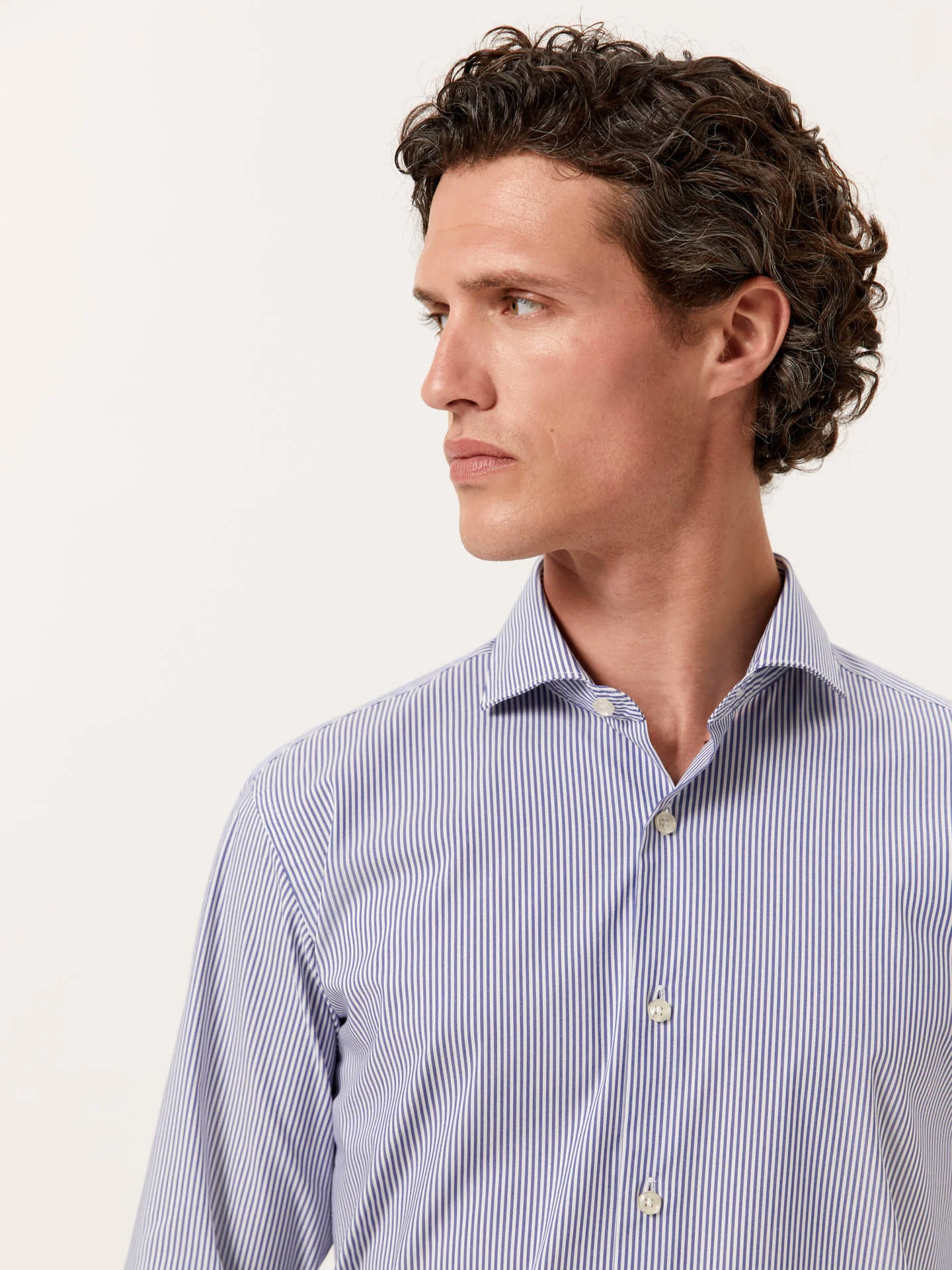 Slim Fit Performance Striped Shirt with Dublin Collar - Image 2
