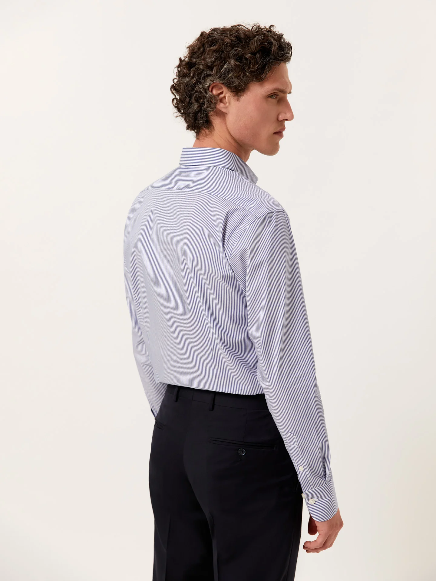 Slim Fit Performance Striped Shirt with Dublin Collar - Image 3