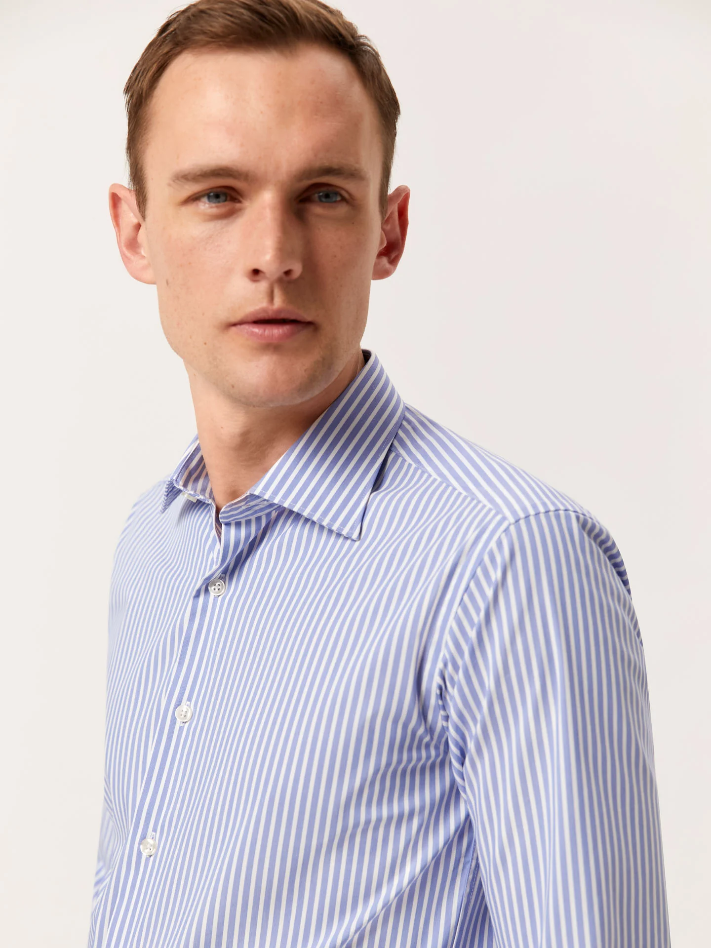 Slim Fit Performance Striped Shirt with Oxford Collar - Image 2