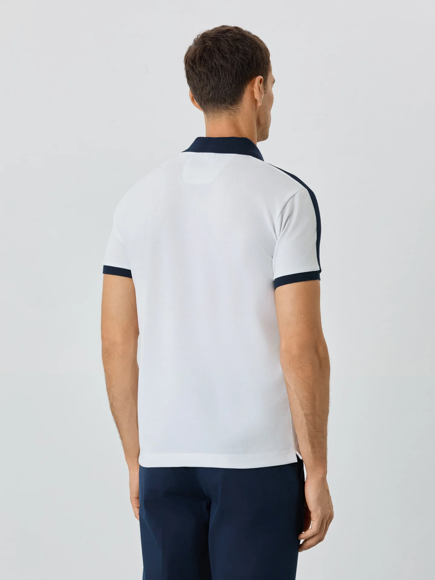 Slim Fit Piqué Polo In Recycled Polyester And Cotton Blend - Image 10