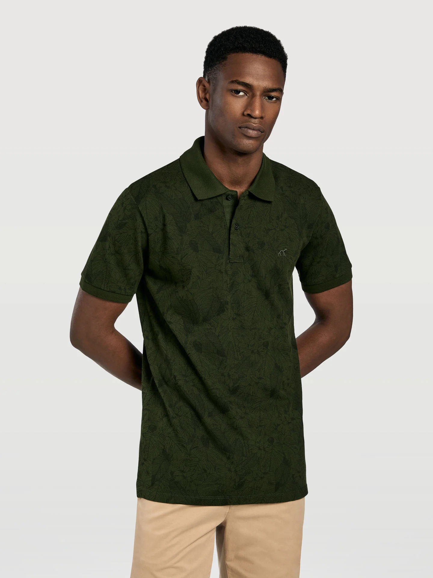 Slim fit piqué polo shirt with print - Image 2