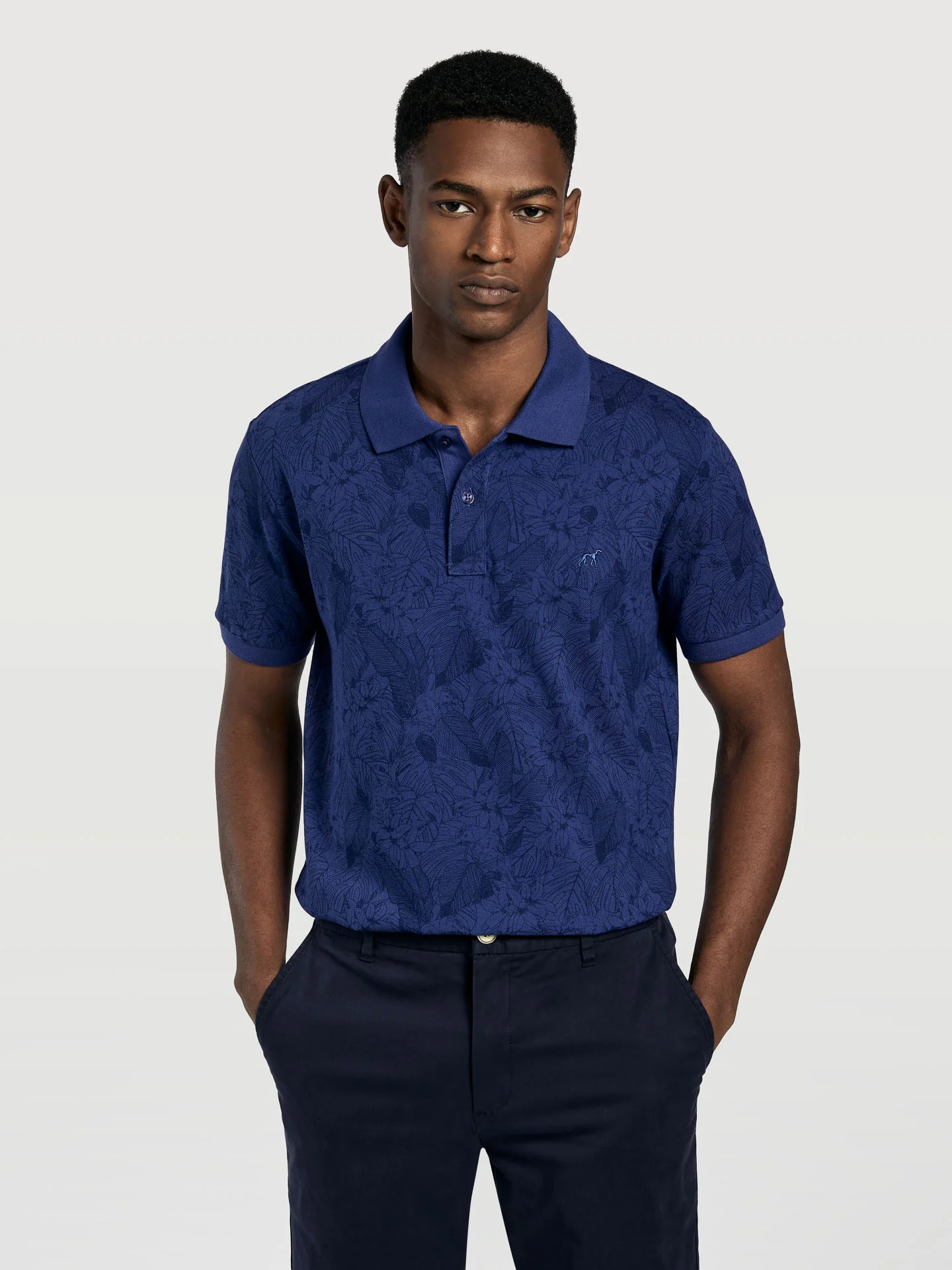 Slim fit piqué polo shirt with print - Image 3