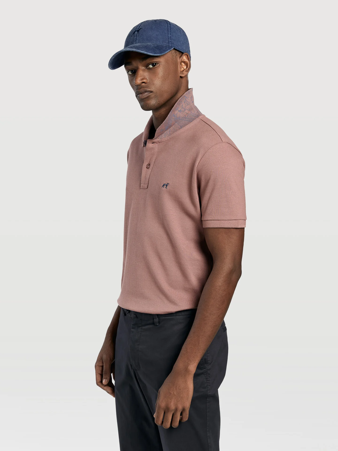 Slim fit piqué polo shirt with print - Image 2