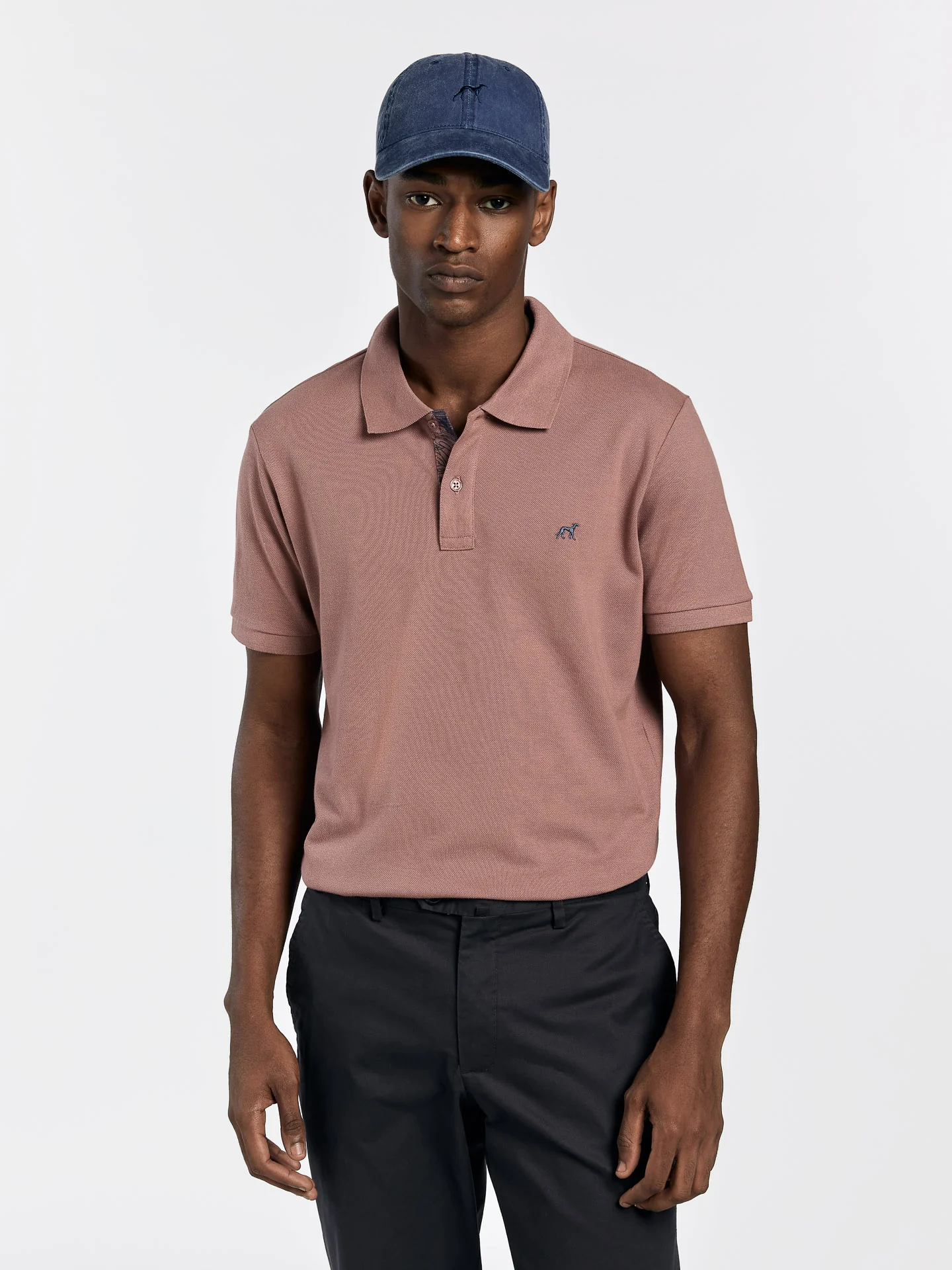 Slim fit piqué polo shirt with print - Image 3