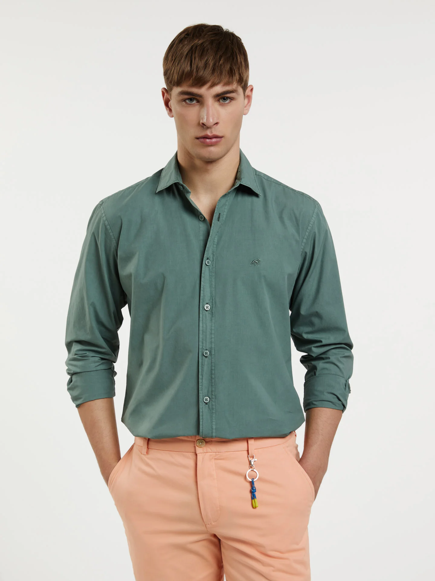 Slim fit poplin faded shirt - Image 11