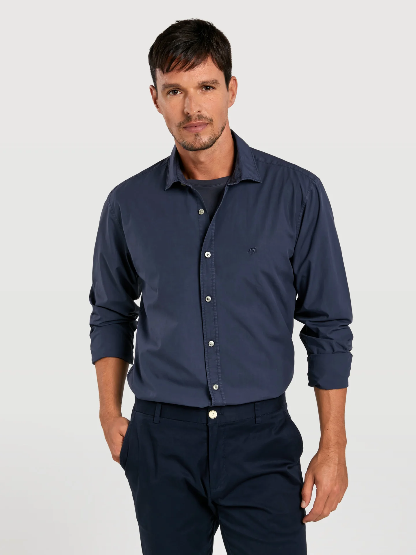 Slim fit poplin faded shirt - Image 4