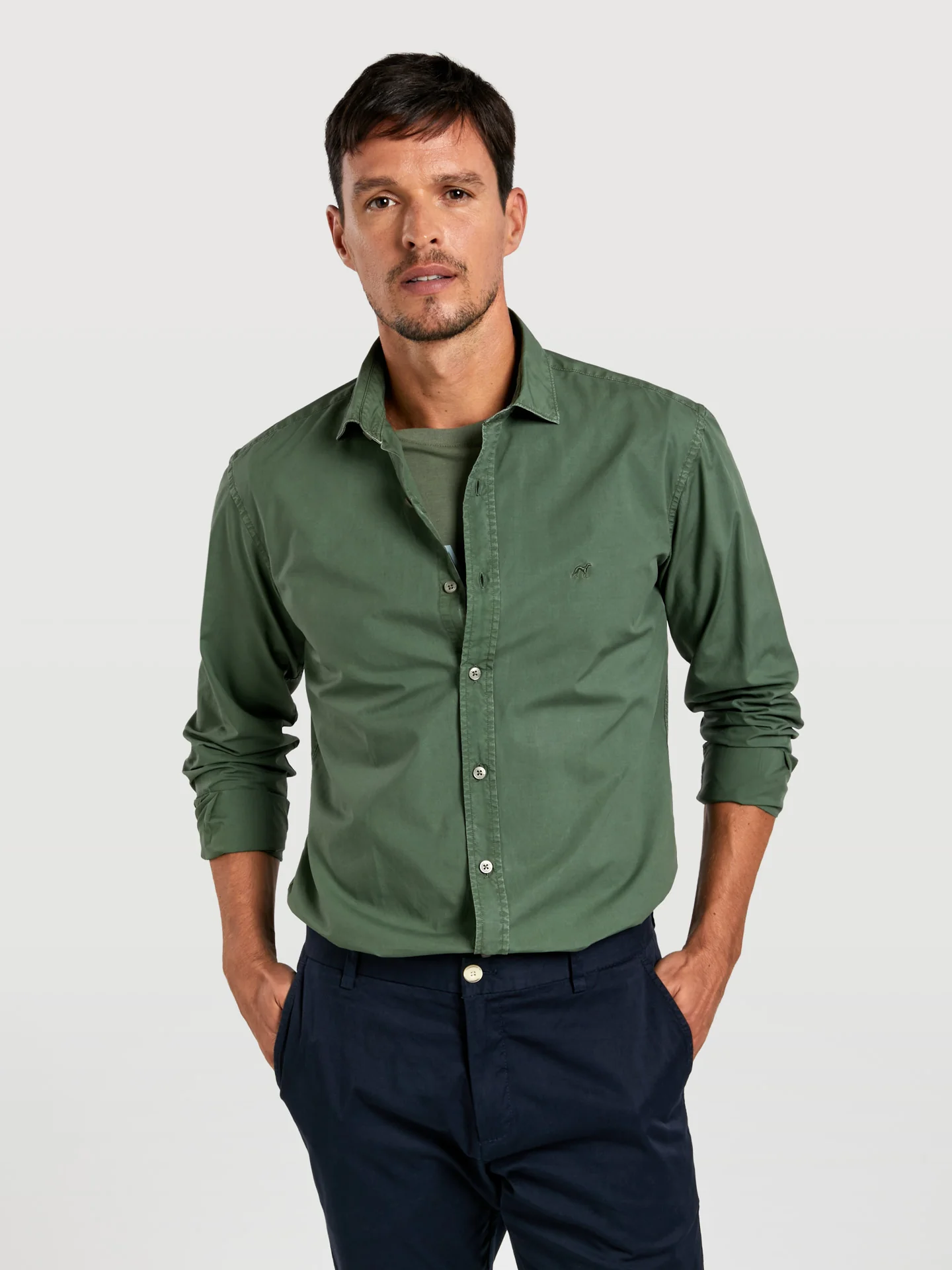 Slim fit poplin faded shirt - Image 7