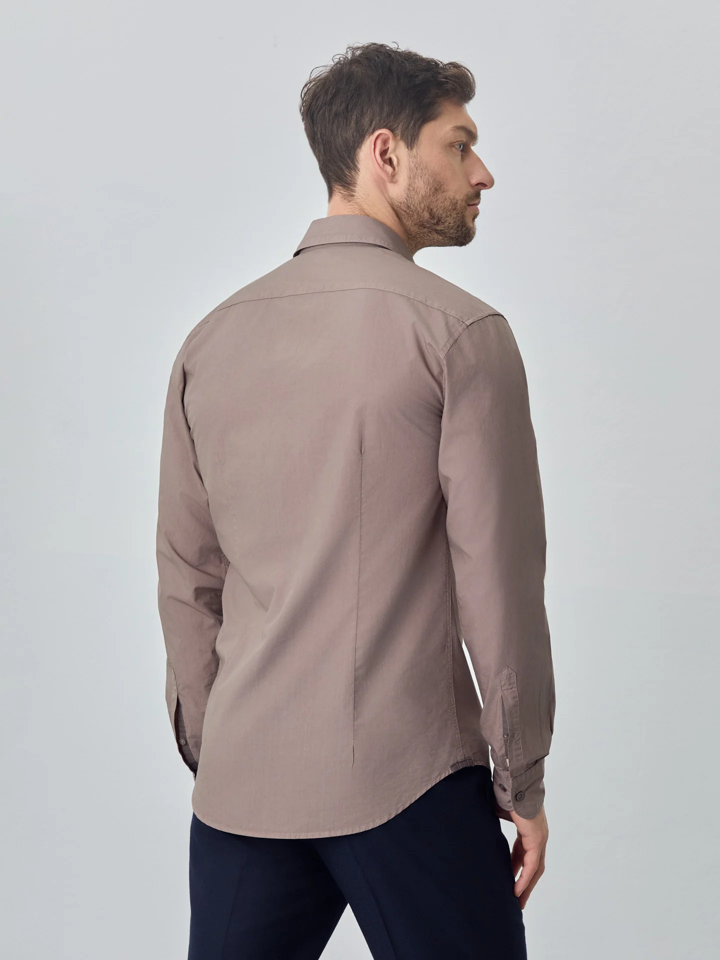 Slim fit poplin over dye shirt - Image 16
