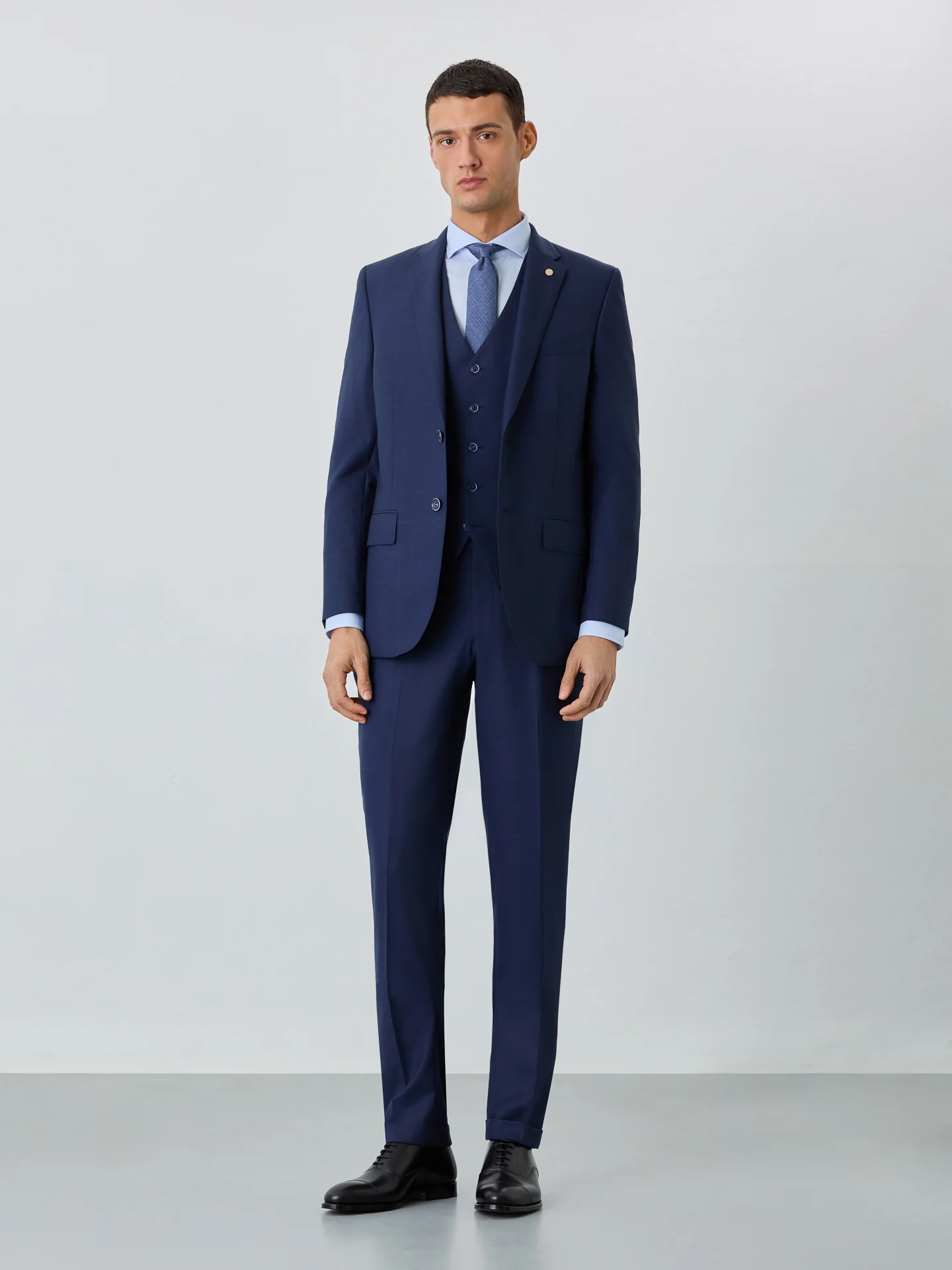 Slim fit prince of wales 3 pieces suit