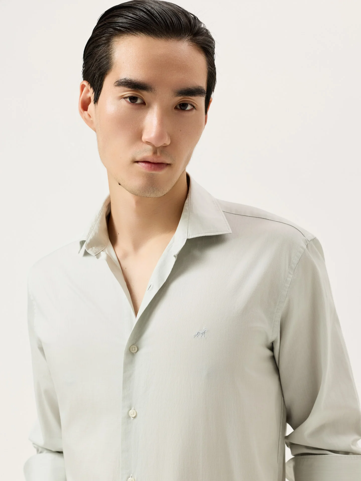 Slim Fit Pyrus Striped Shirt With Soft Satin Finish - Image 2