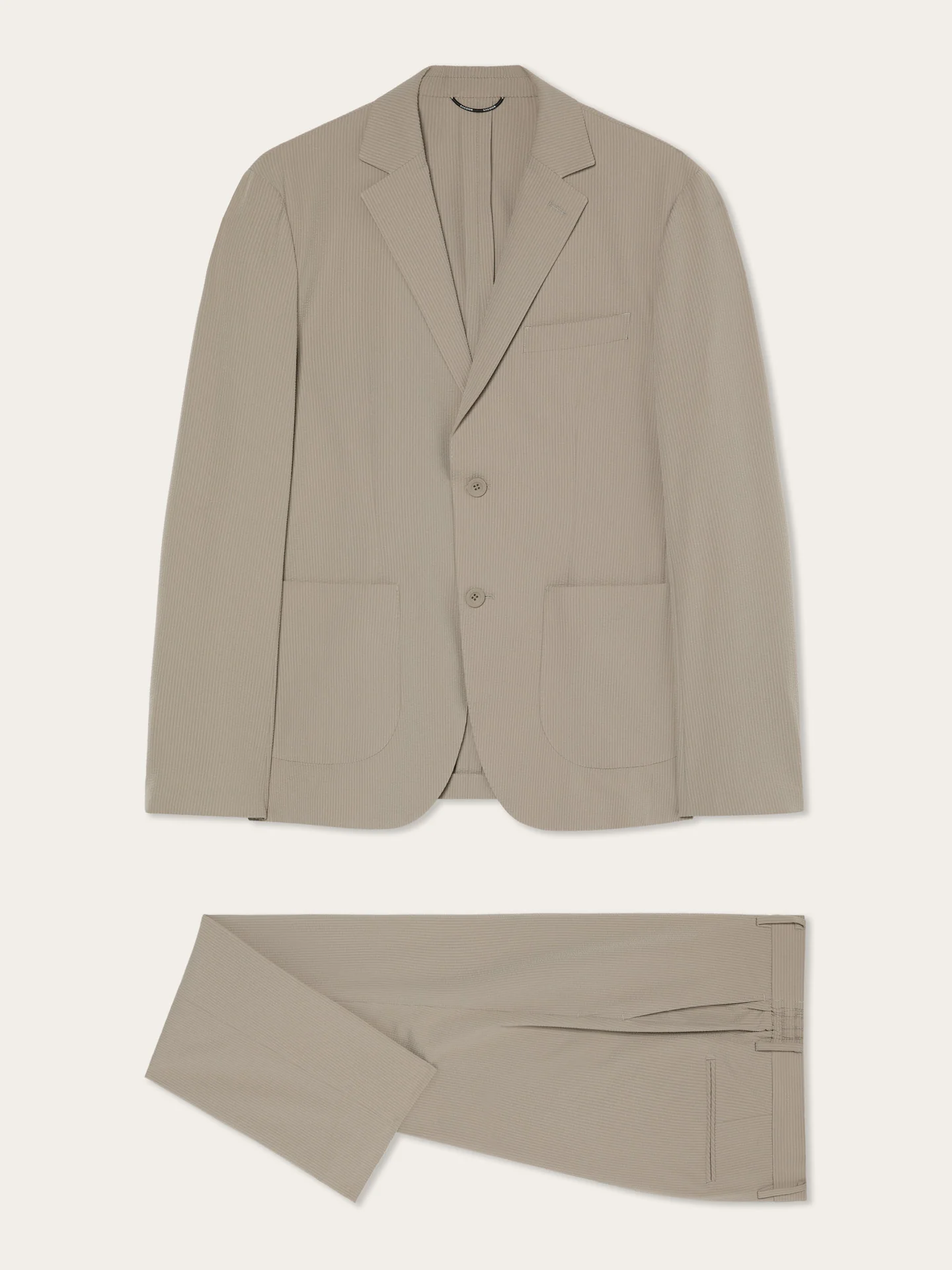 Slim Fit Seersucker Travel Suit In Washable Fabric - Image 5