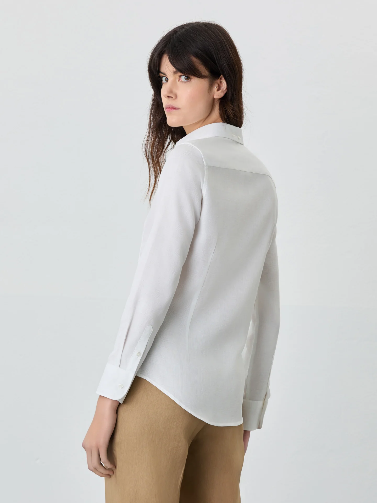 Slim Fit Shirt In Mercerized Cotton Jaquard Fabric - Image 3