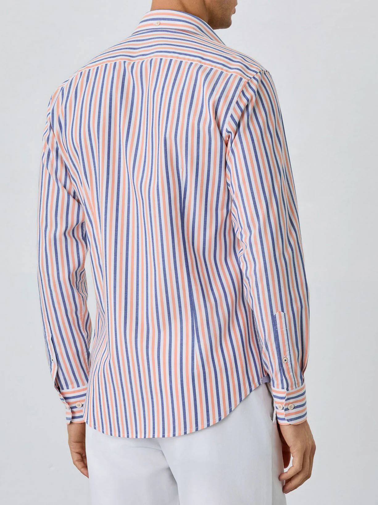 Slim Fit Shirt With Button Down Collar In BCI Cotton With Stripes - Image 3