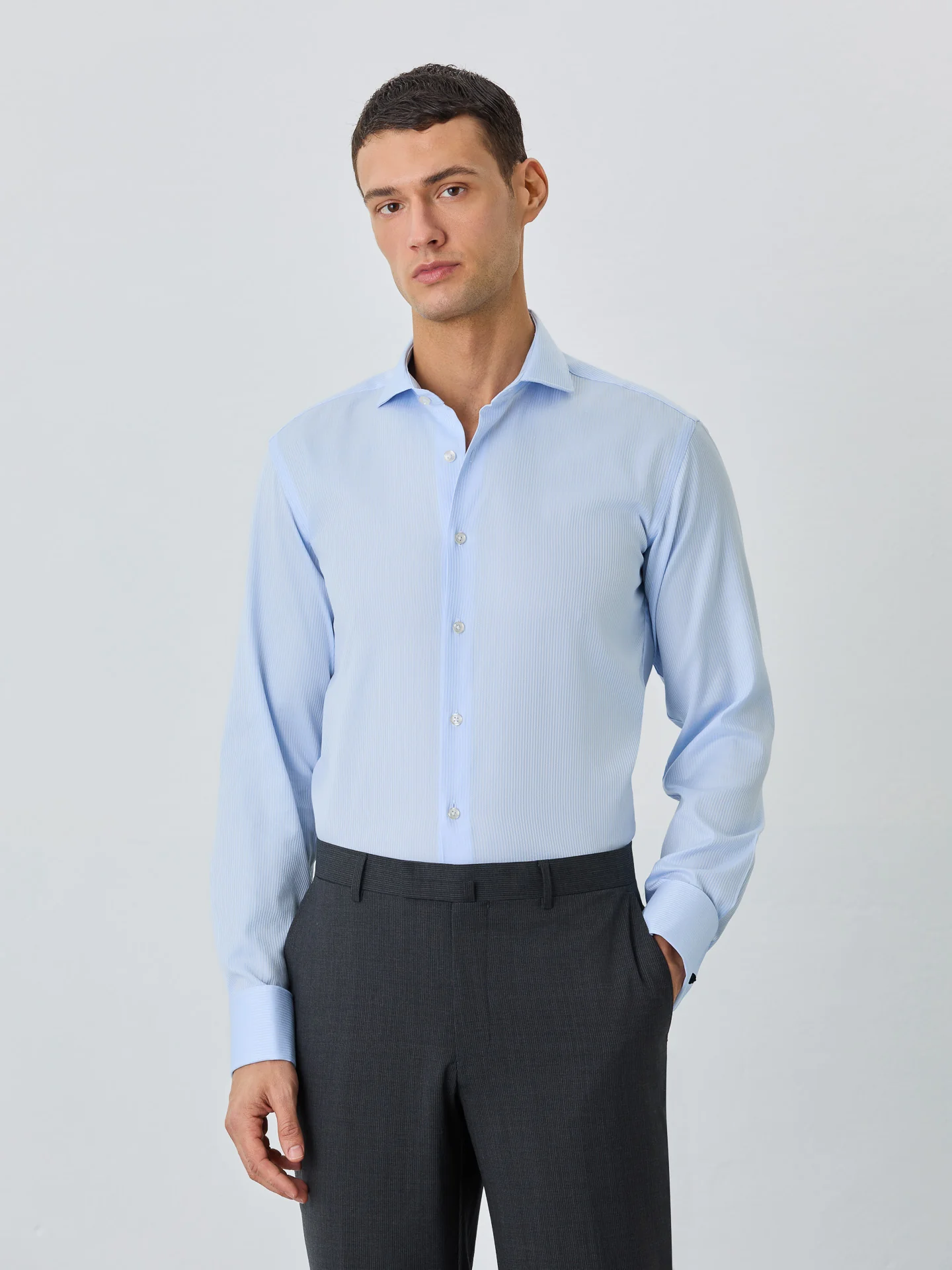 Slim Fit Shirt With Dublin Collar In Cotton - Image 2