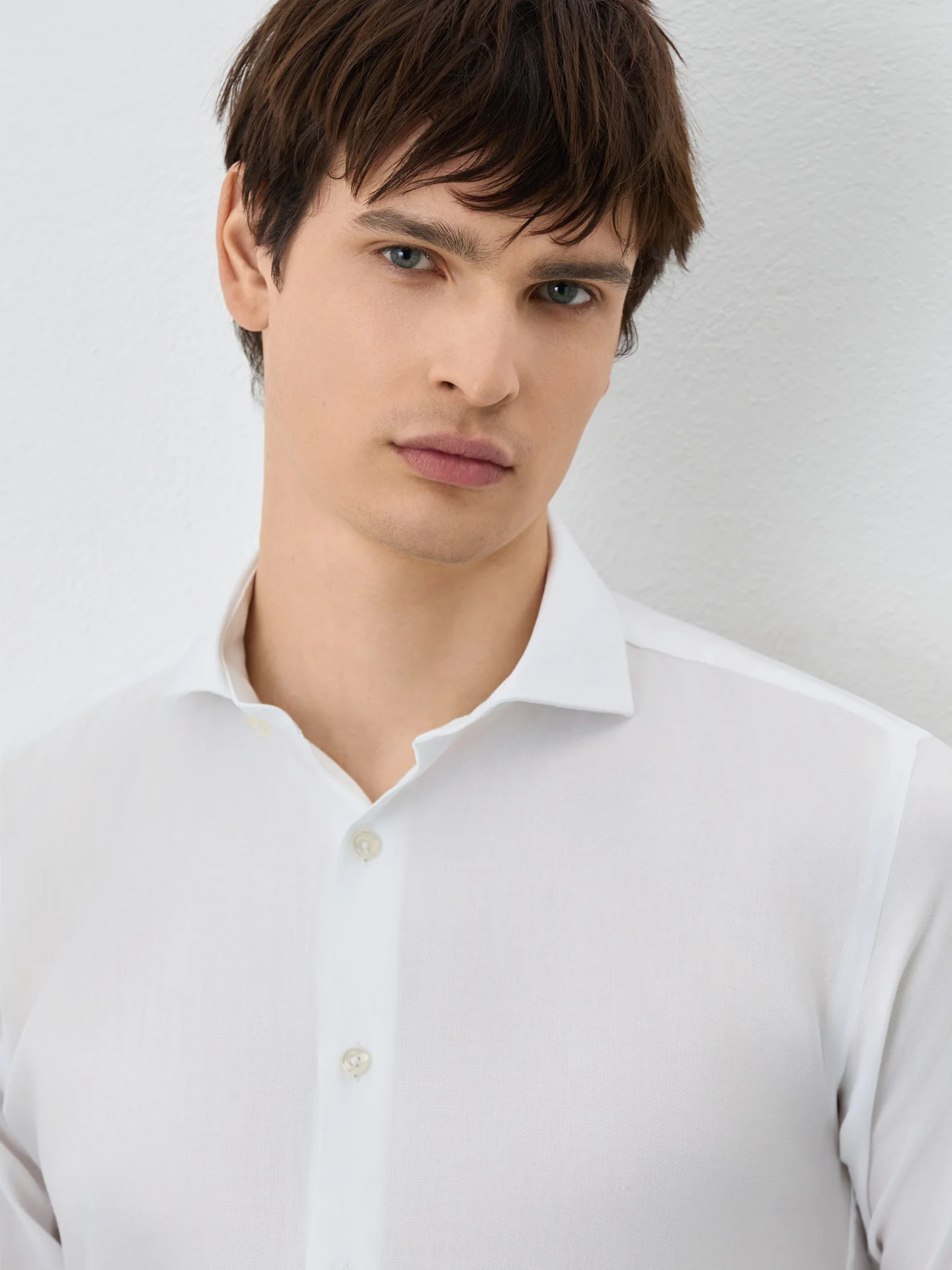 Slim Fit Shirt With Dublin Collar In Cotton