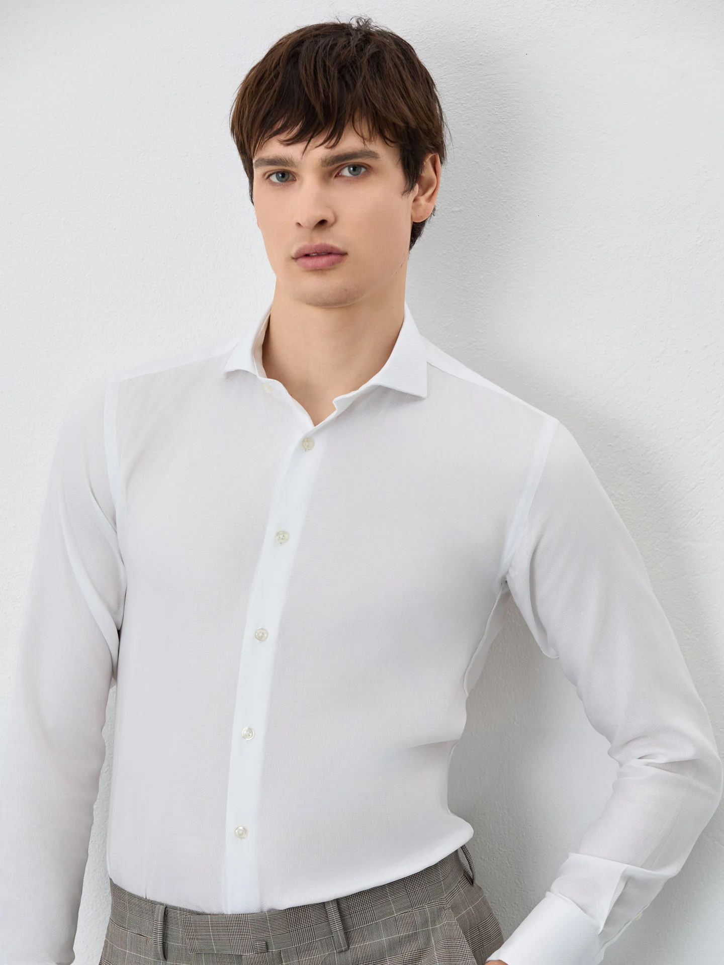 Slim Fit Shirt With Dublin Collar In Cotton - Image 2