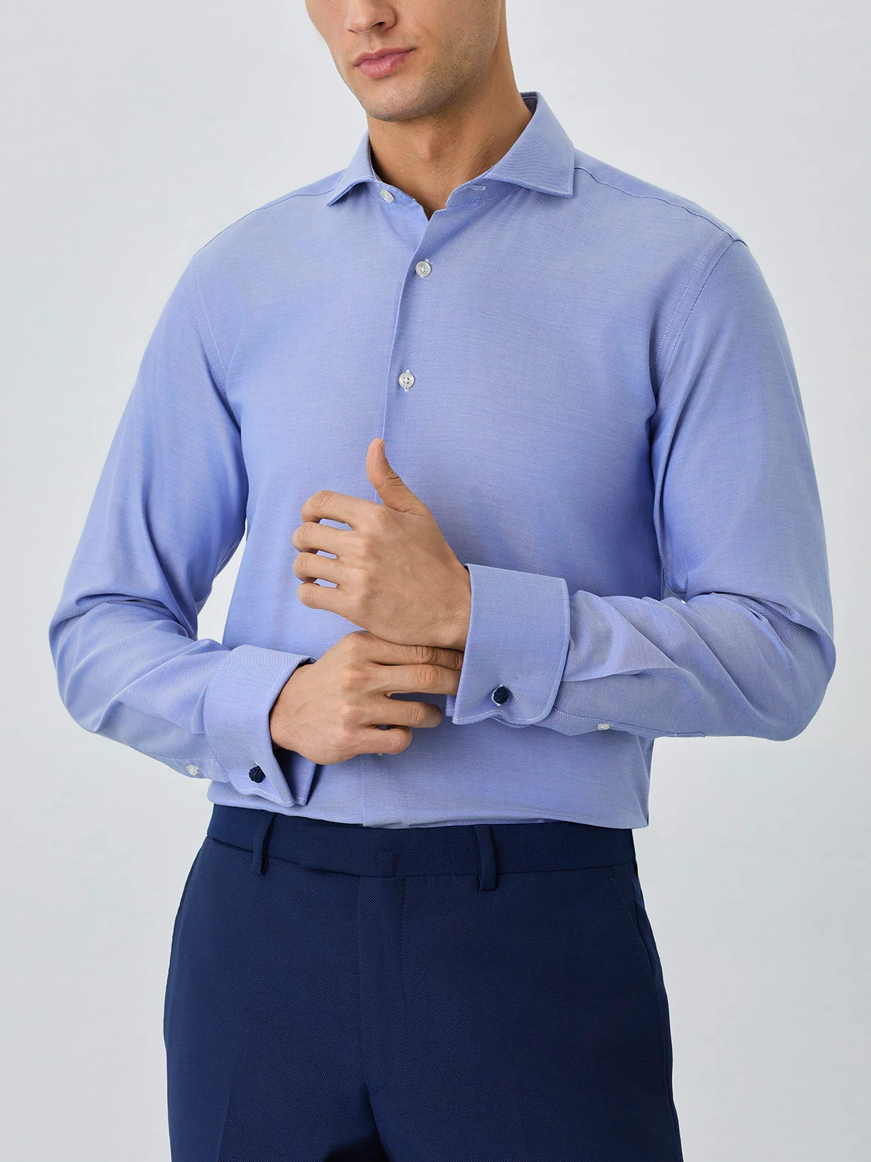 Slim Fit Shirt With Dublin Collar In Cotton - Image 3