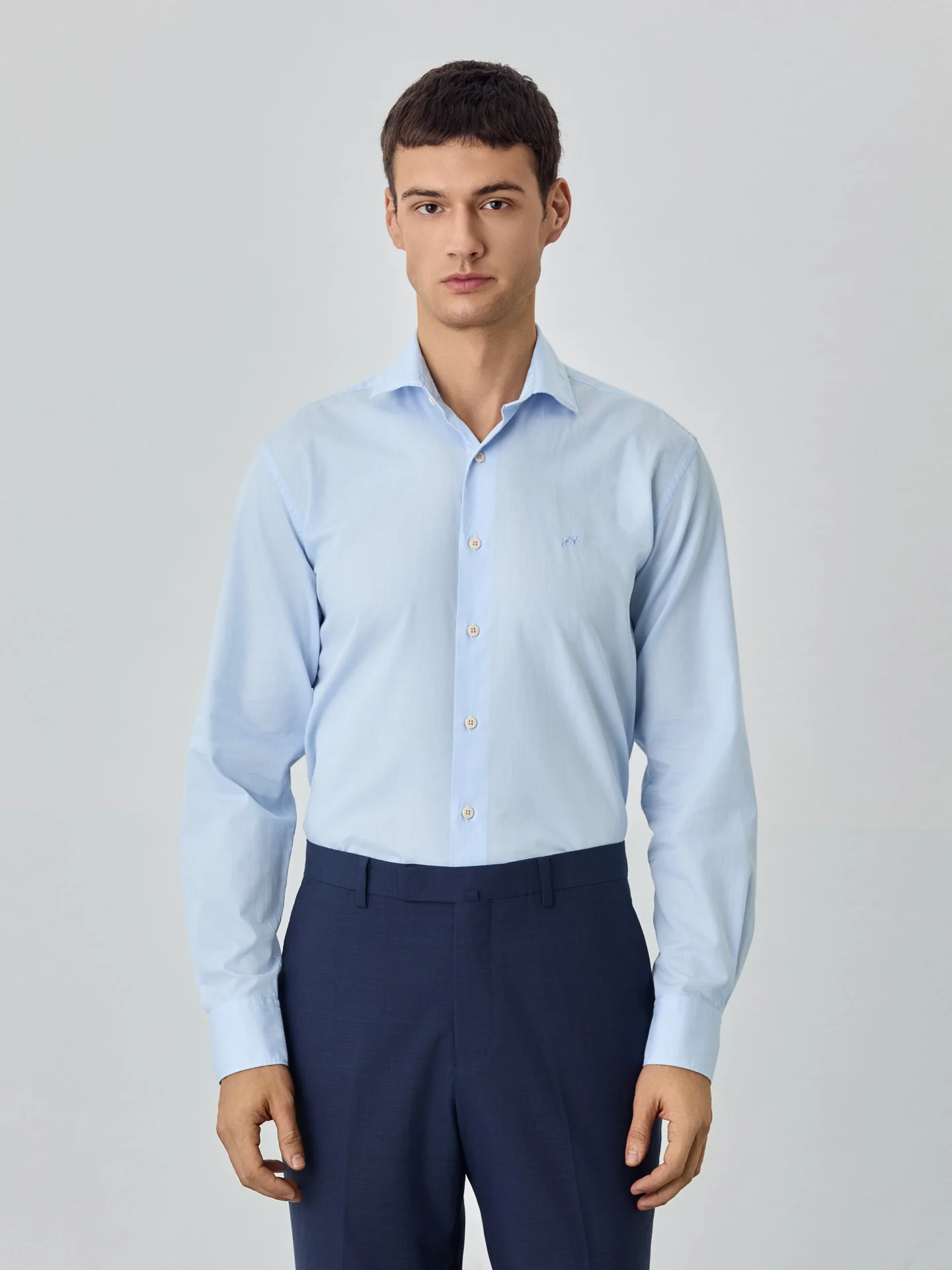 Slim fit sof satin striped shirt