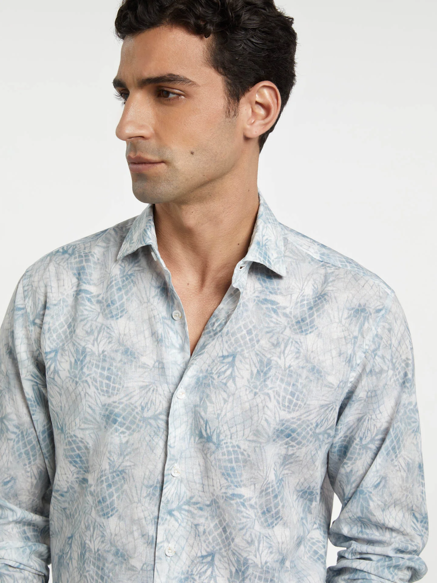 Slim fit special edition linen print shirt - Image 2