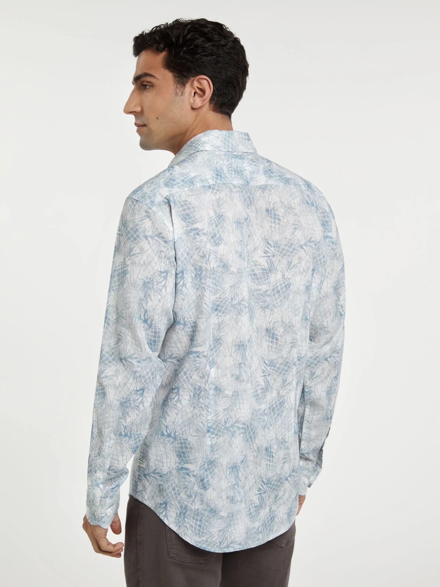Slim fit special edition linen print shirt - Image 3