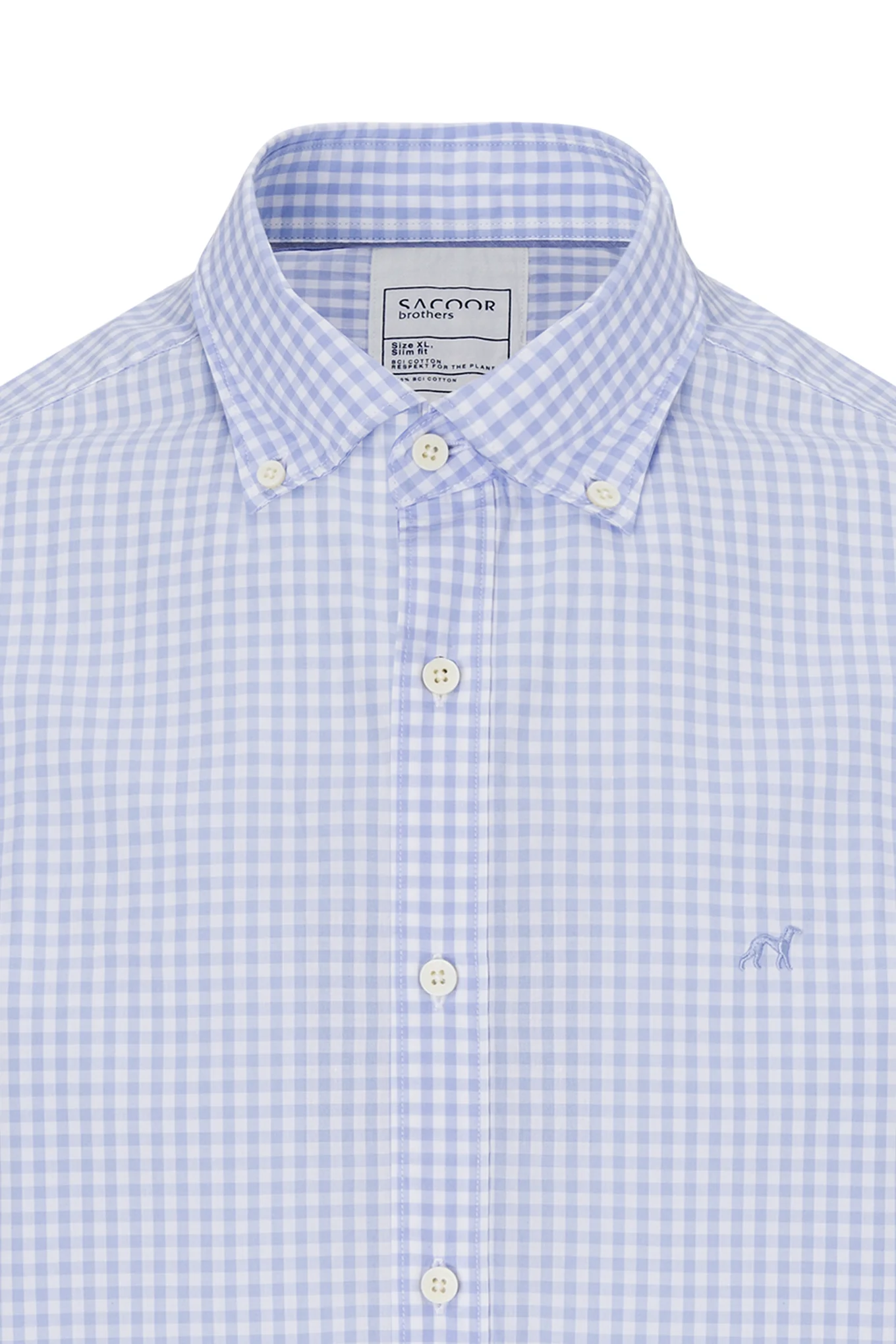 Slim fit sport checks BCI Cotton shirt - Image 3