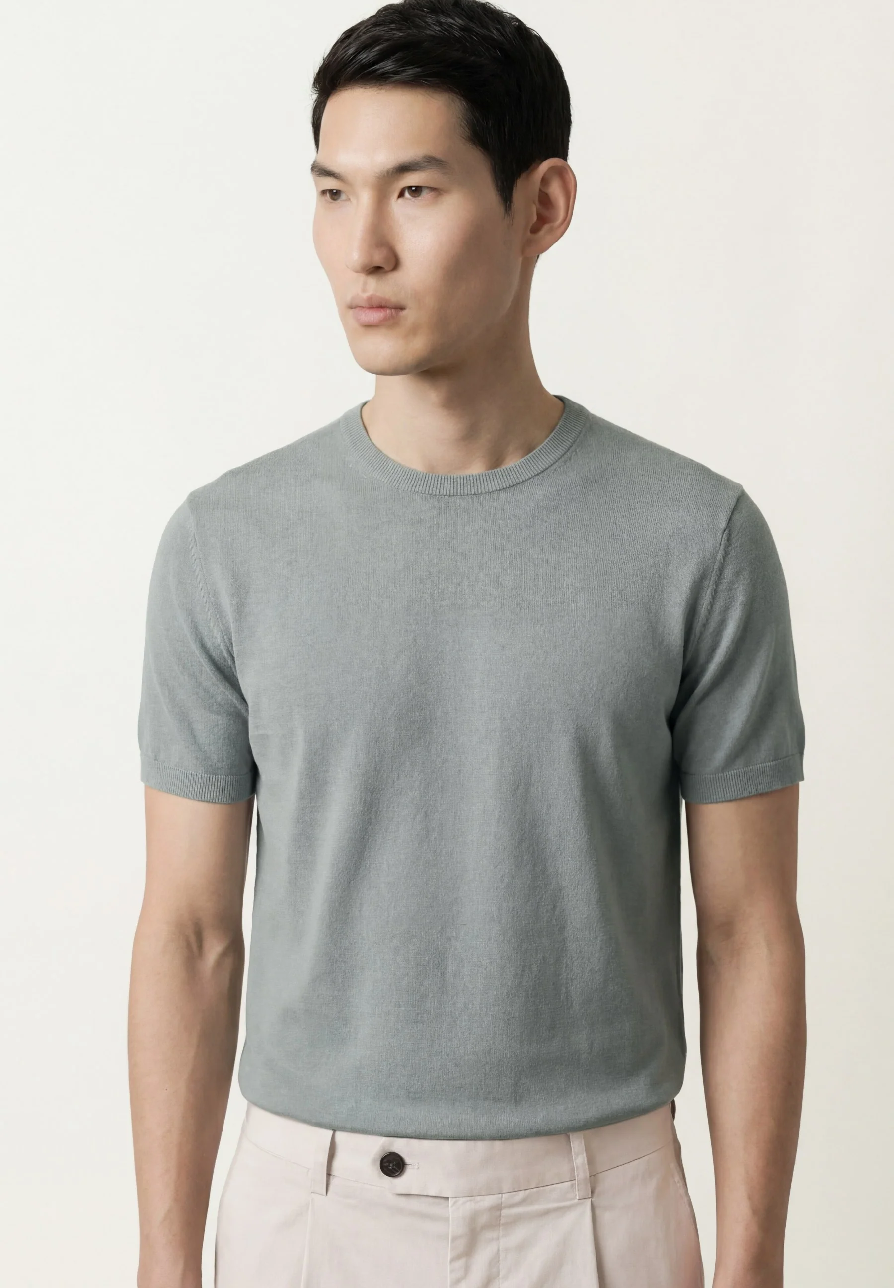 Slim fit Stretch Cotton Pleated Casual Trousers - Image 2