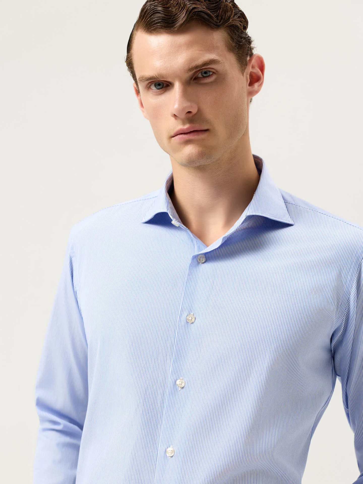 Slim Fit Striped Formal Shirt With Newport Collar - Image 2