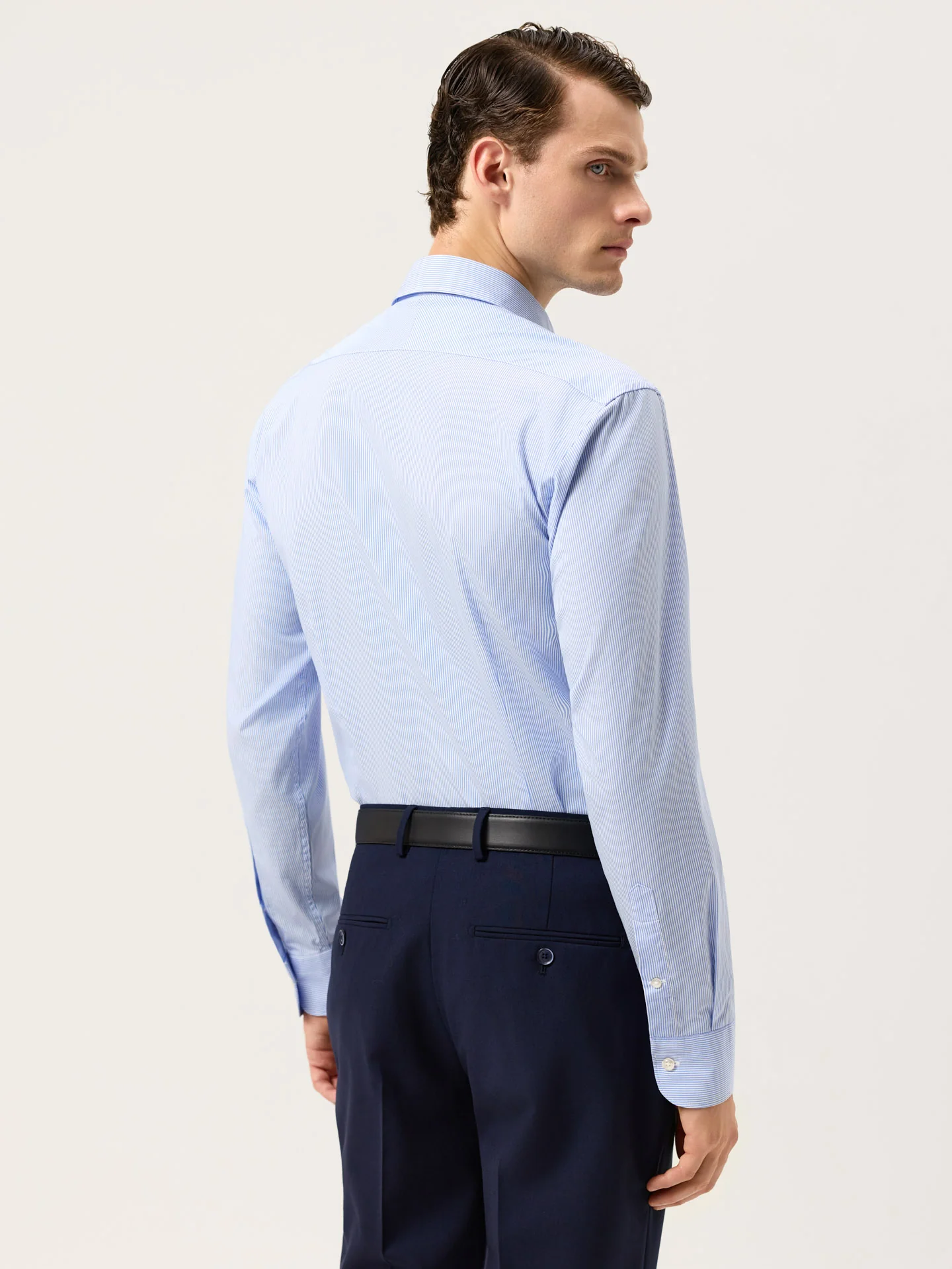 Slim Fit Striped Formal Shirt With Newport Collar - Image 3
