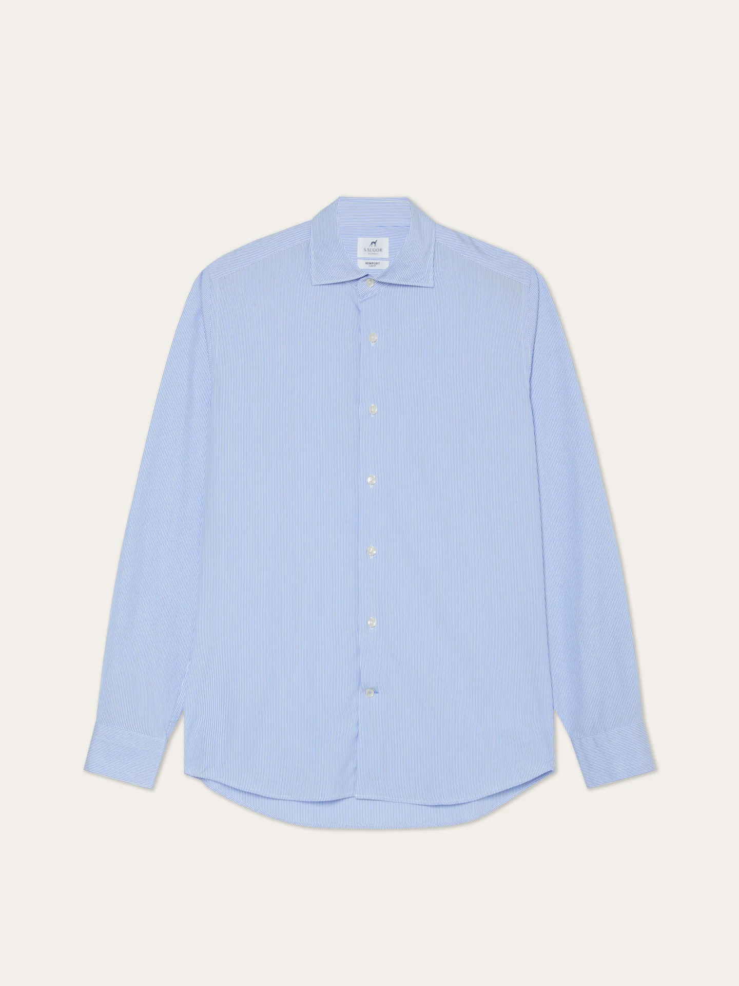Slim Fit Striped Formal Shirt With Newport Collar - Image 4