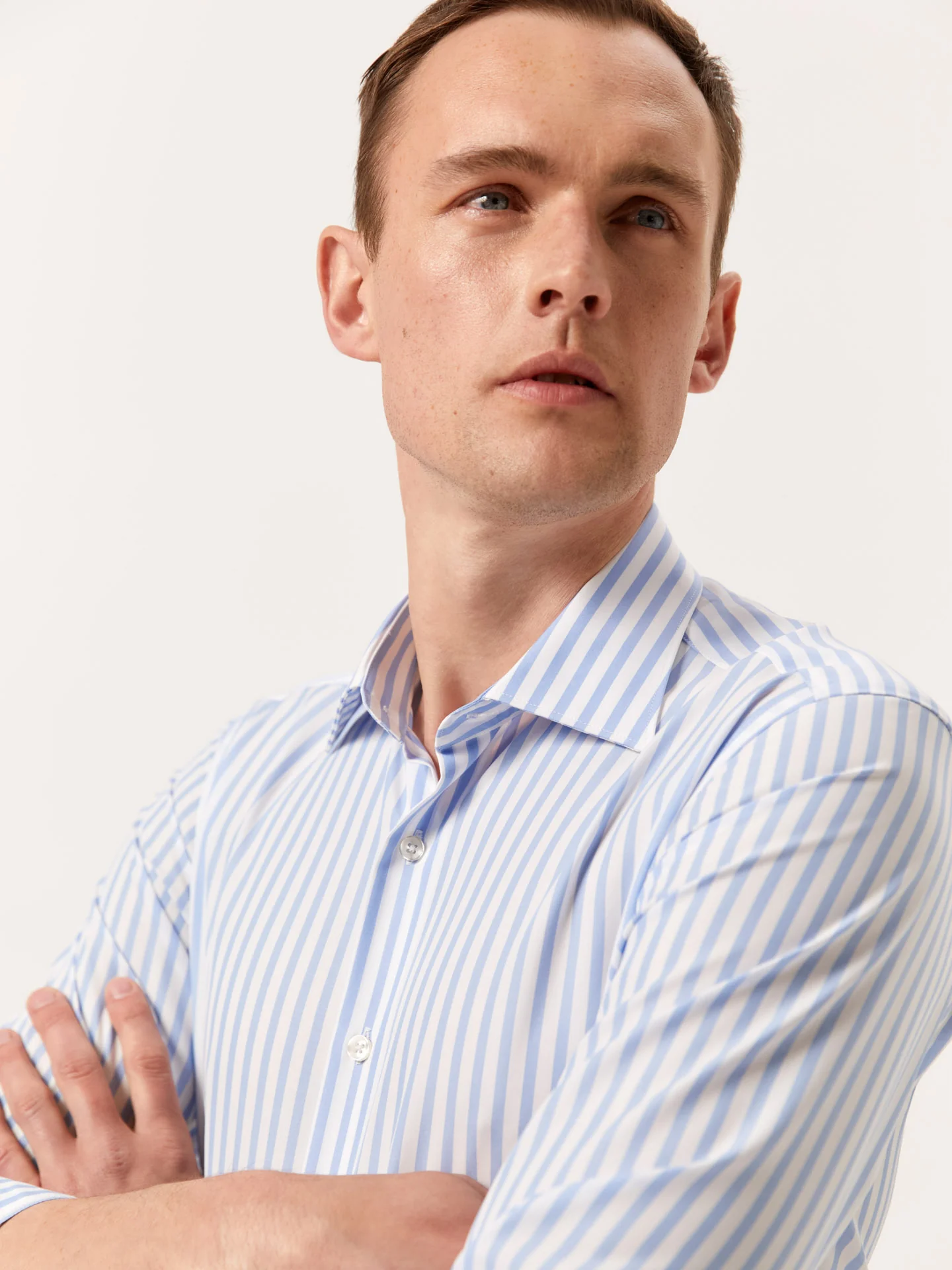 Slim Fit Striped Shirt with Oxford Collar