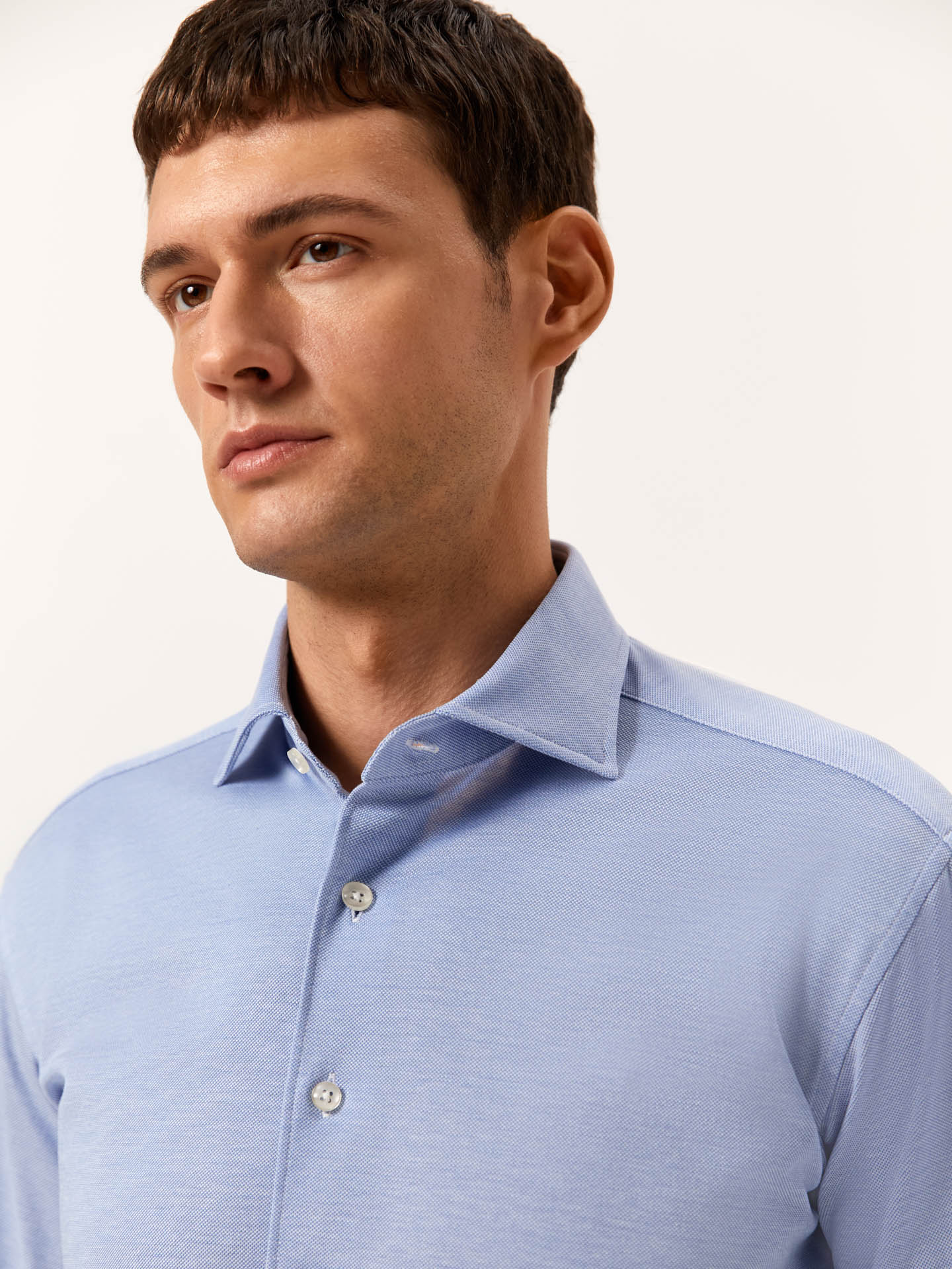 Slim Fit Travel piqué Shirt in Comfort Cotton - Image 2