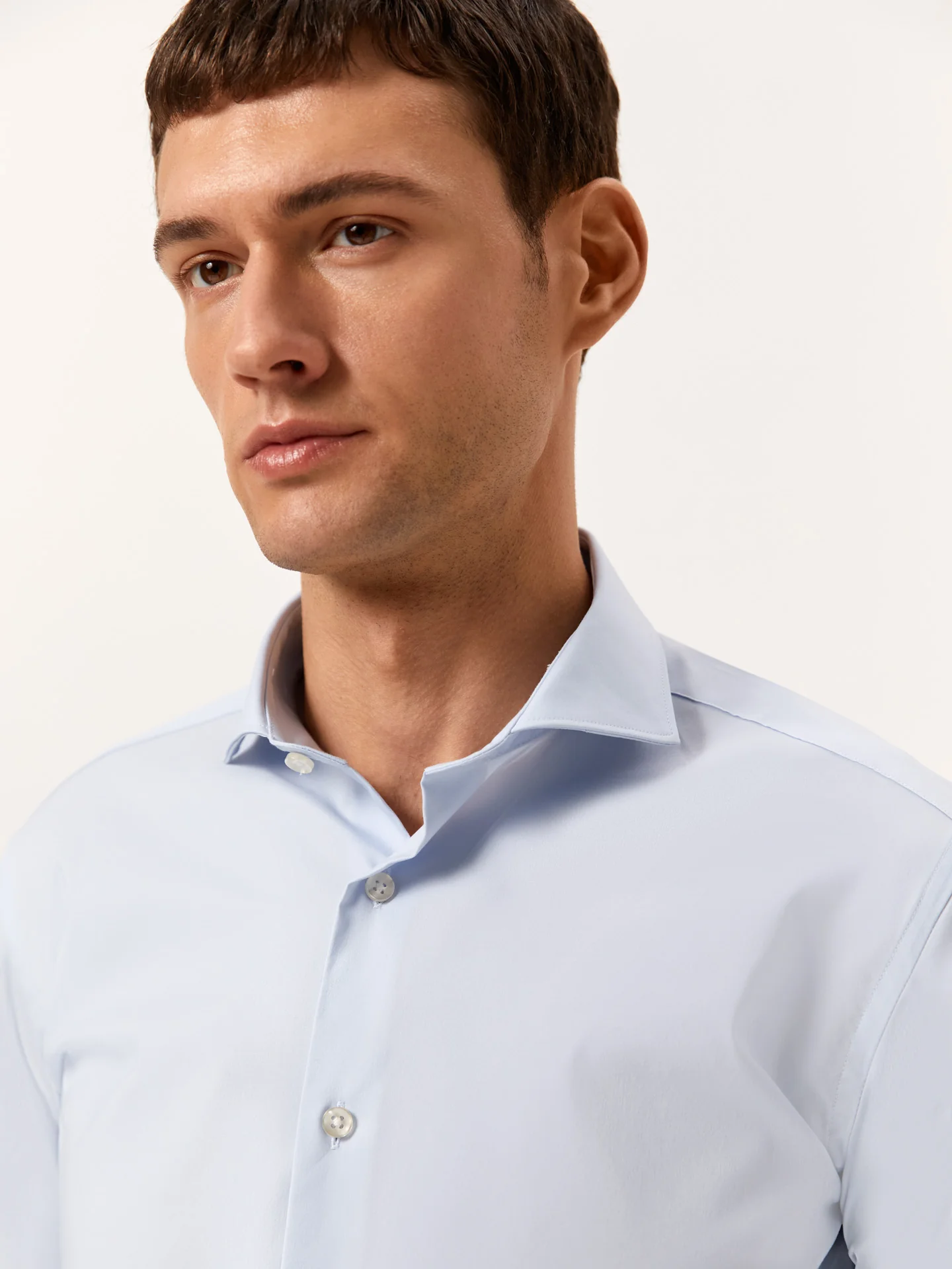 Slim Fit Travel Poplin Shirt in Comfort Cotton