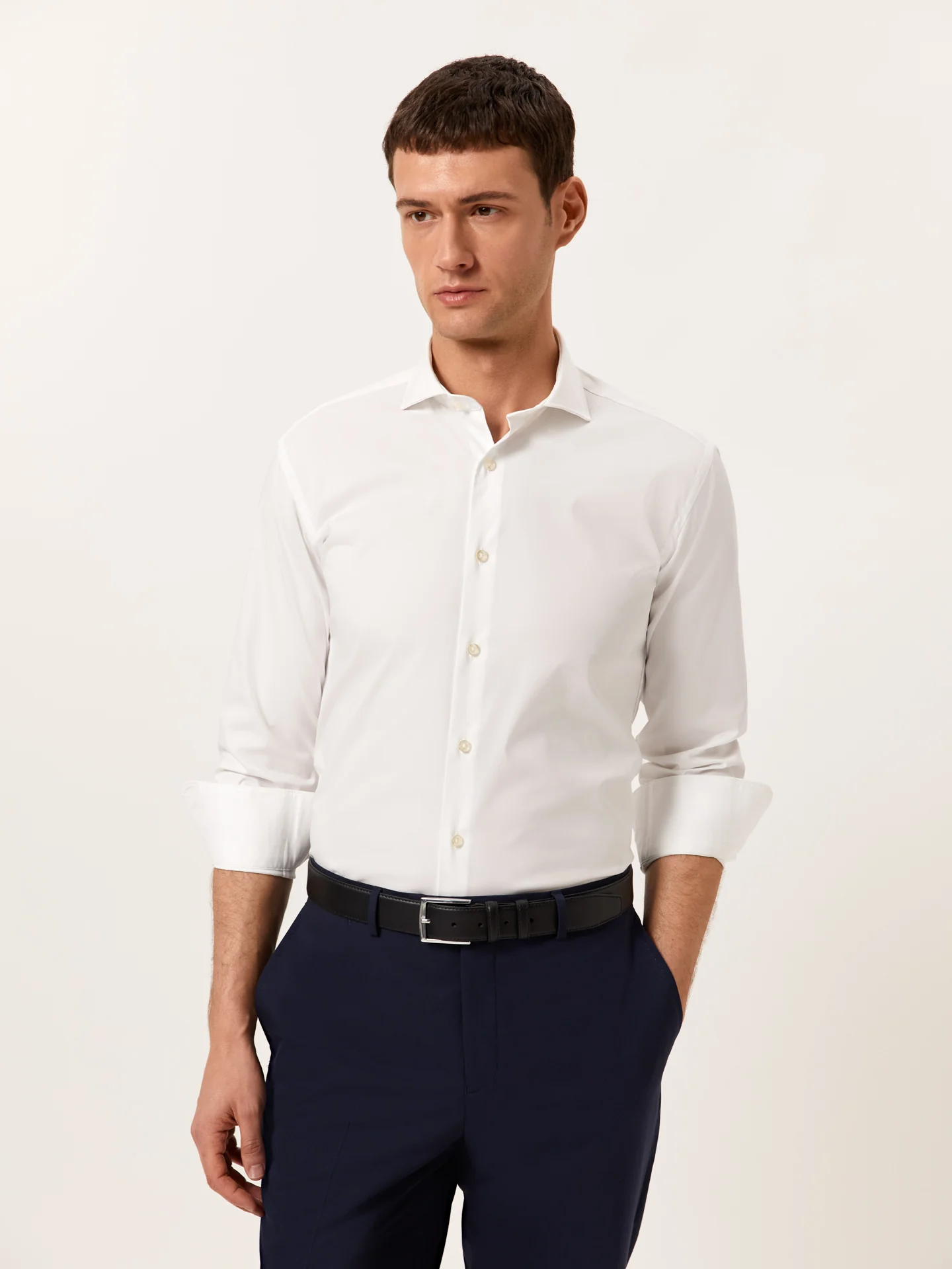 Slim Fit Travel Poplin Shirt in Comfort Cotton - Image 2