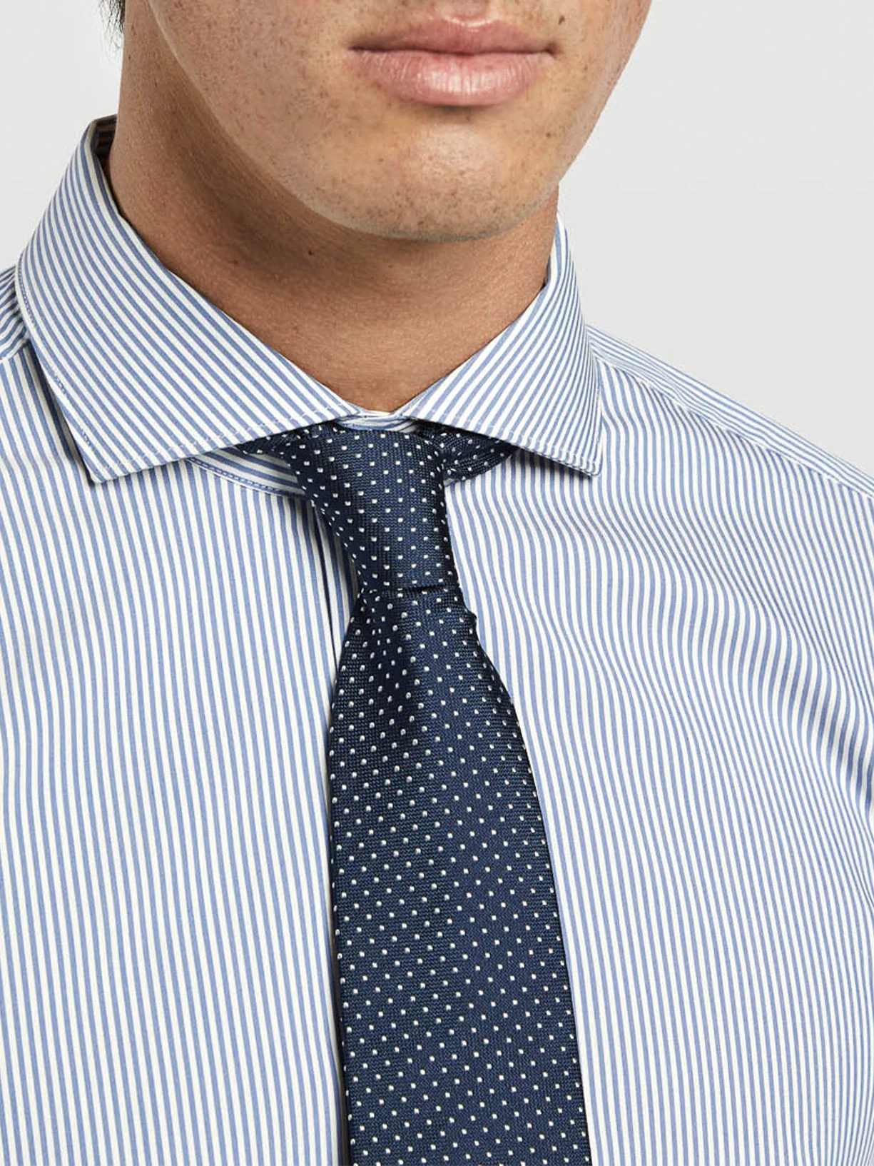 Slim Fit Travel Striped Poplin Shirt in Comfort Cotton - Image 3