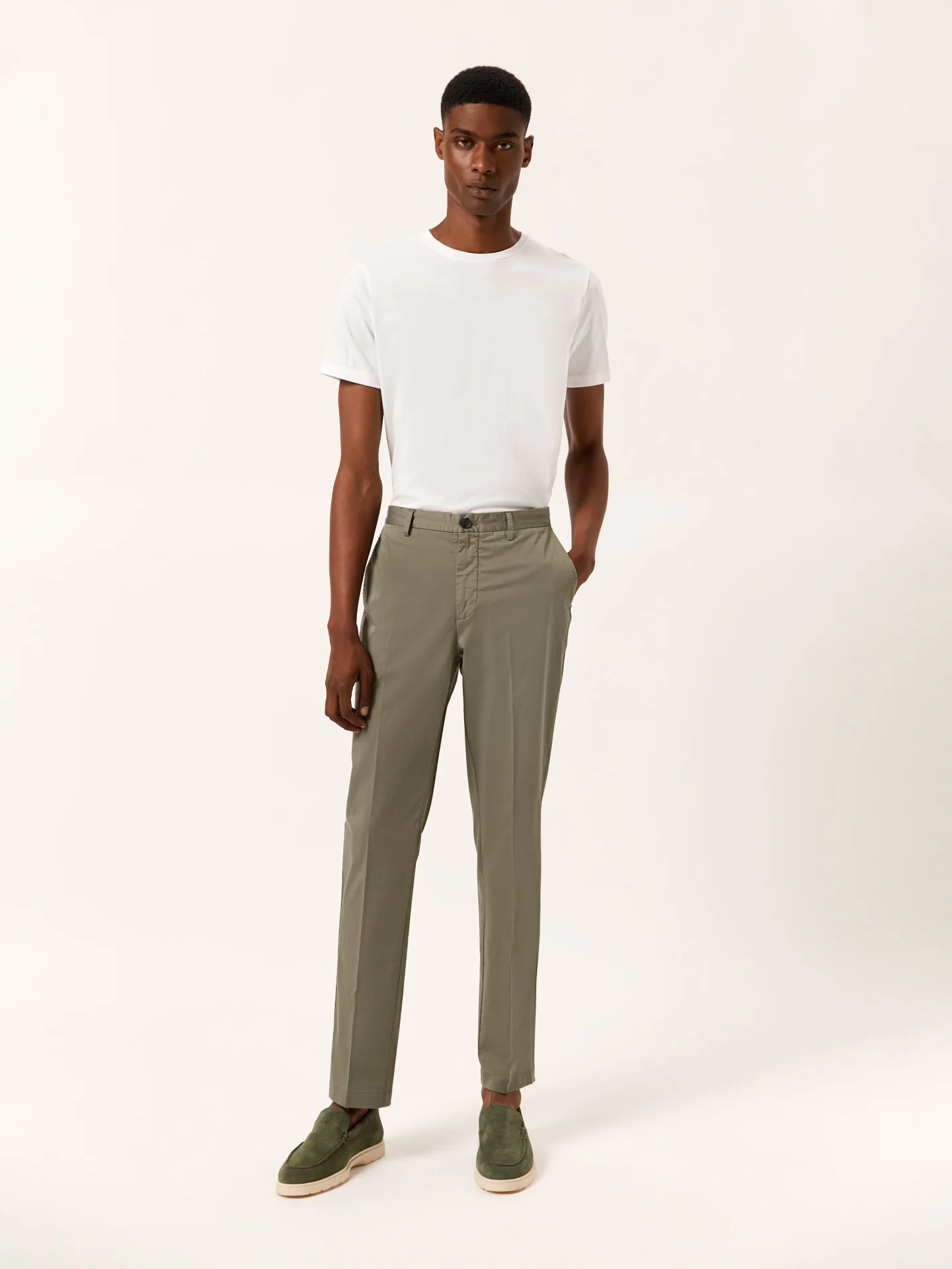 Slim fit Twill Garment Dye Casual Trousers - Image 11