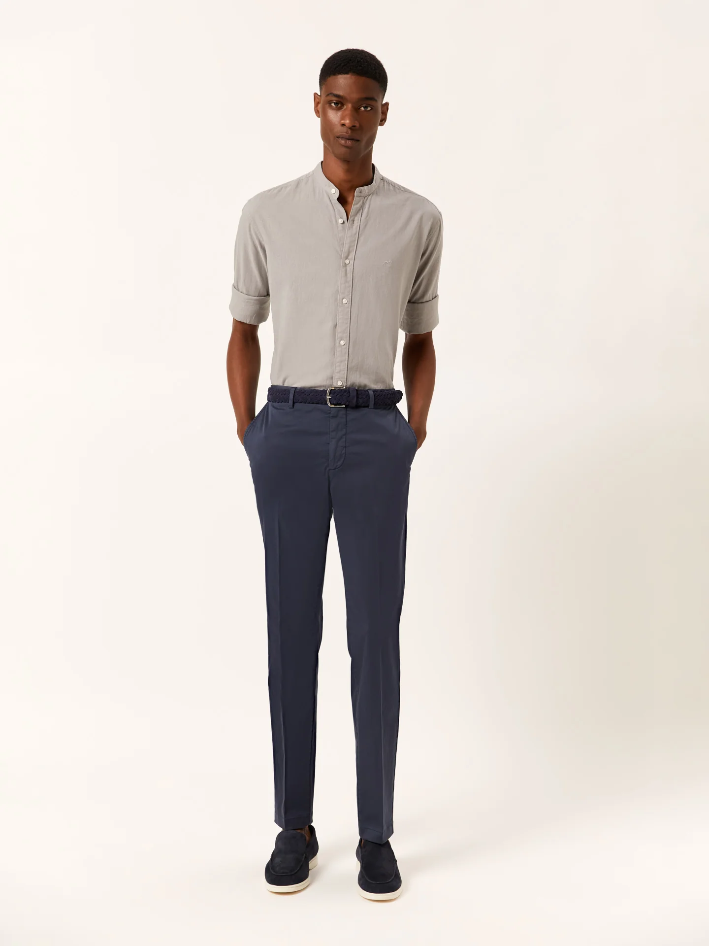 Slim fit Twill Garment Dye Casual Trousers - Image 2