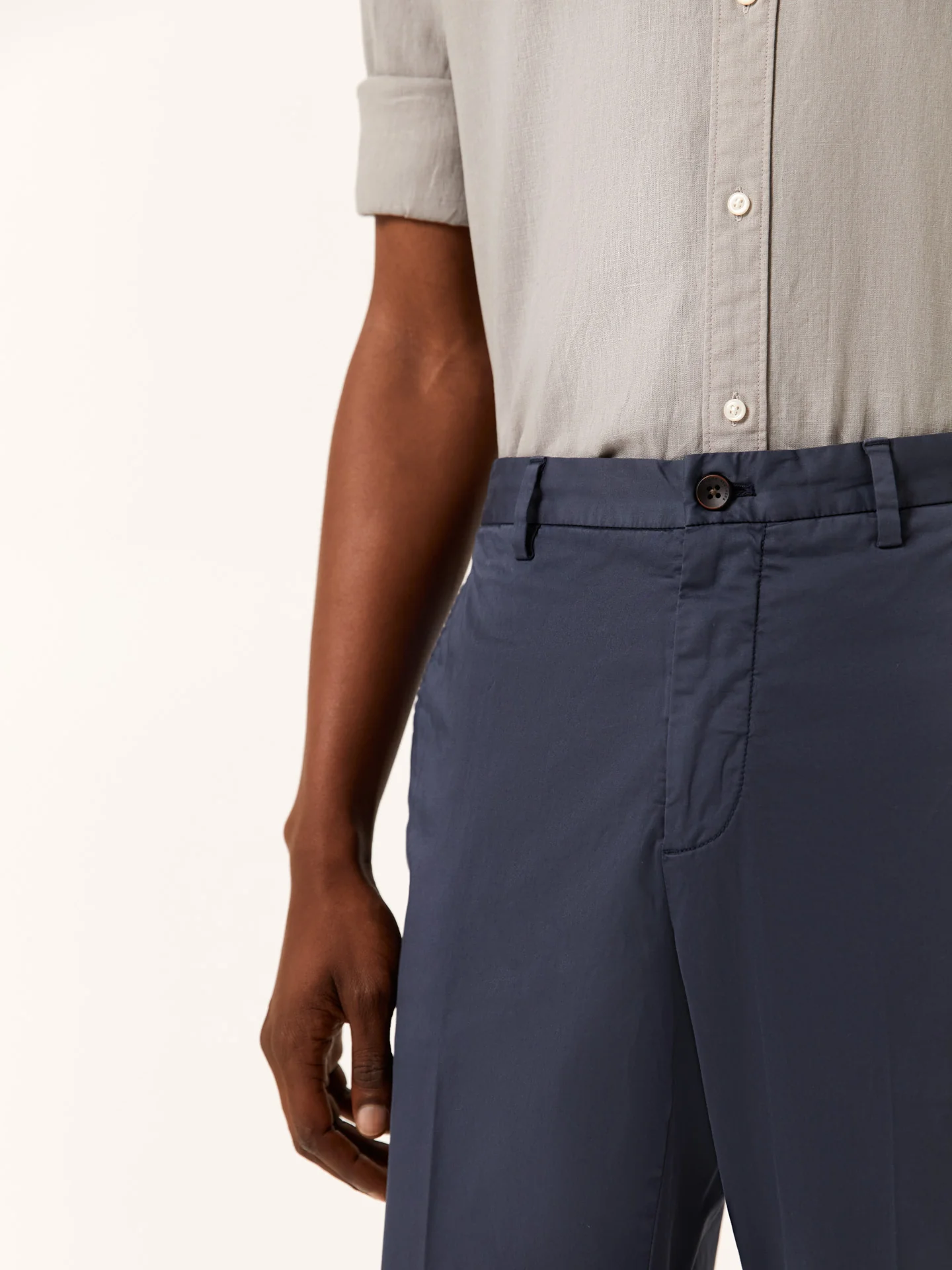 Slim fit Twill Garment Dye Casual Trousers - Image 3