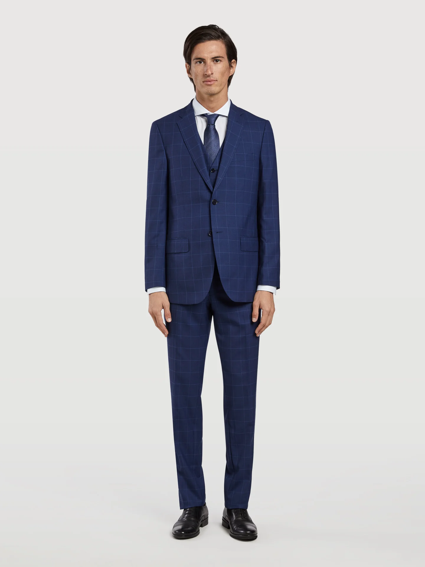 Slim fit windowpane checks 3 pieces suit - Image 4