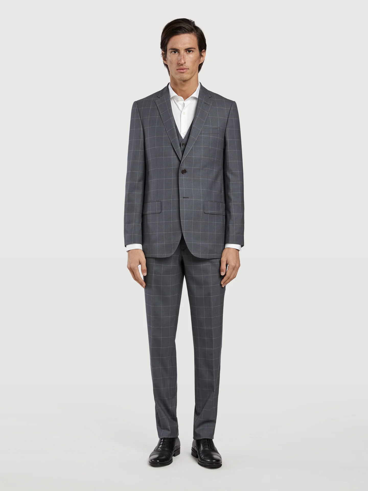 Slim fit windowpane checks 3 pieces suit - Image 2