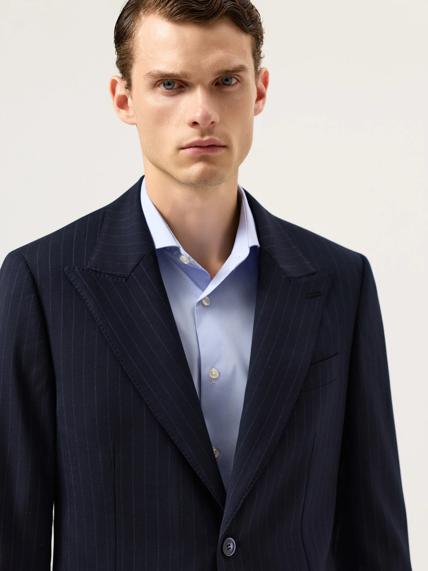 Slim Fit Wool Stripe Suit - Image 2
