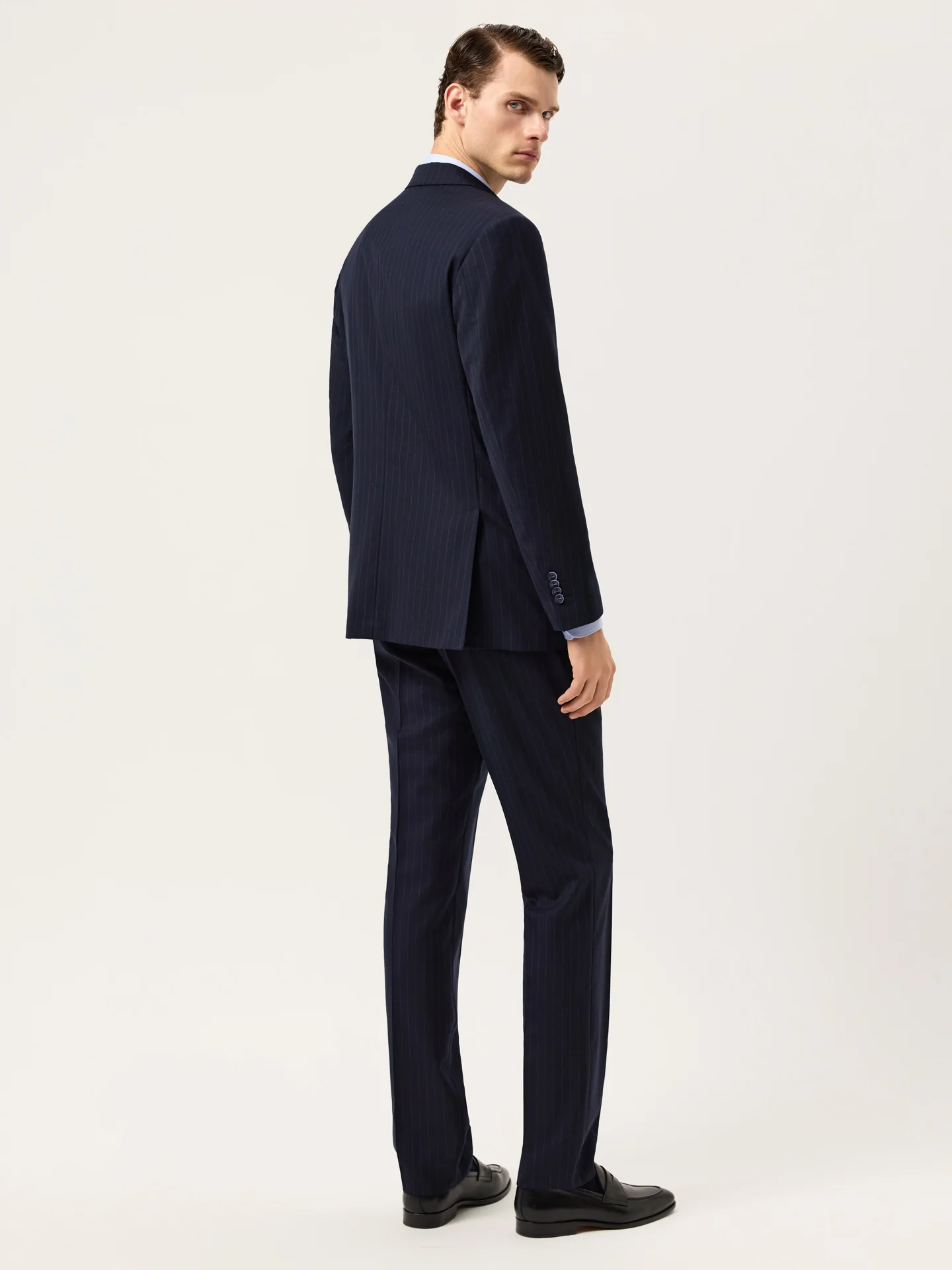 Slim Fit Wool Stripe Suit - Image 3
