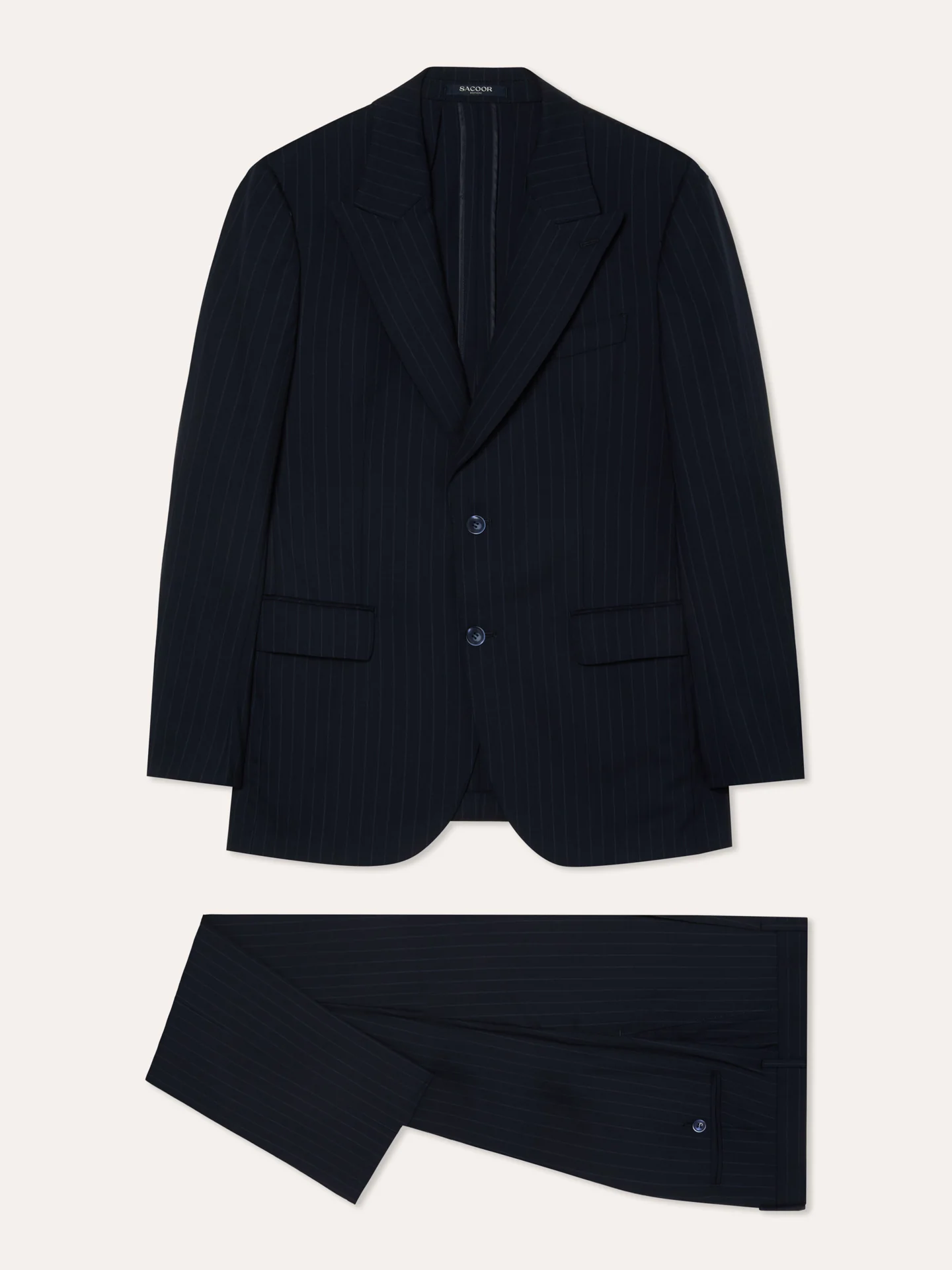 Slim Fit Wool Stripe Suit - Image 4