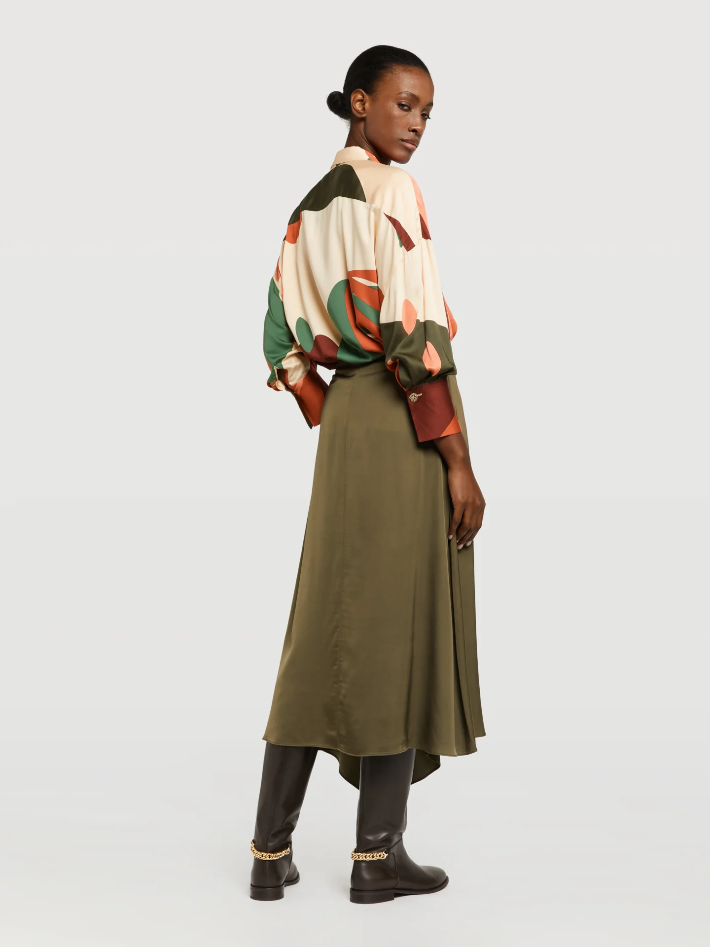 Slip skirt with front draping effect - Image 2