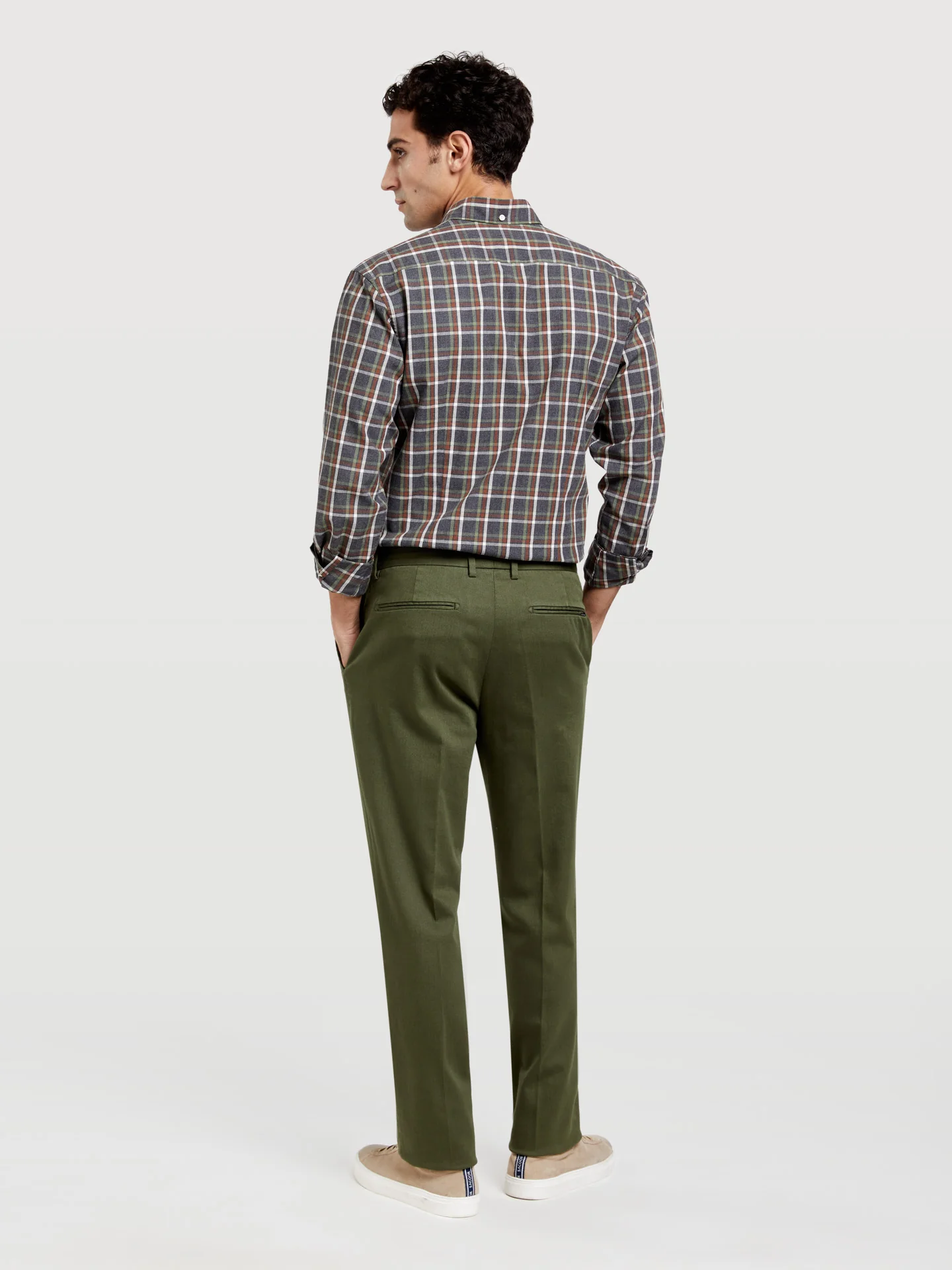 Slub Cotton Slim Fit Garment Dye Chino Trouser - Image 5