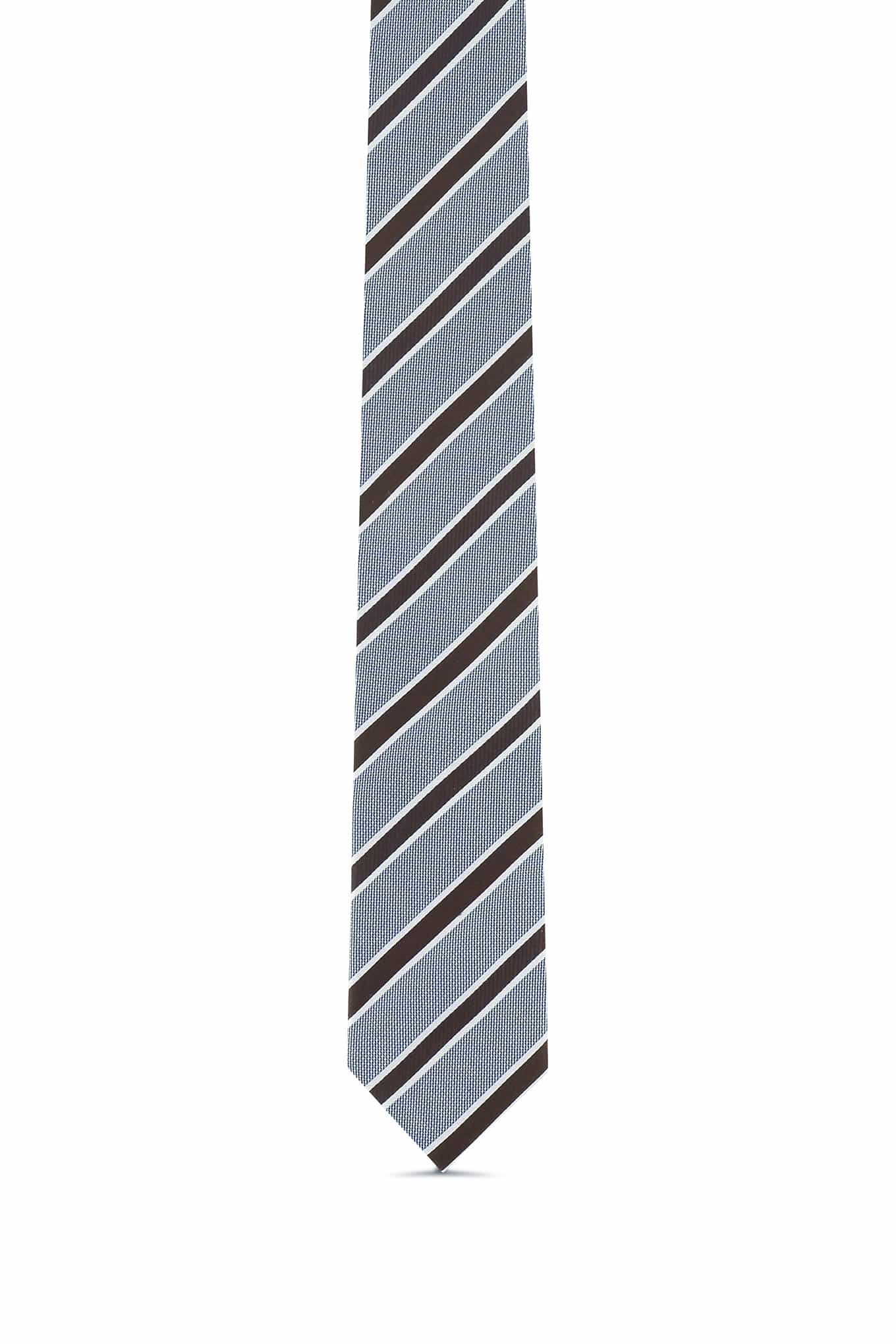 Striped Pattern Tie 100% Silk 7cm - Image 2