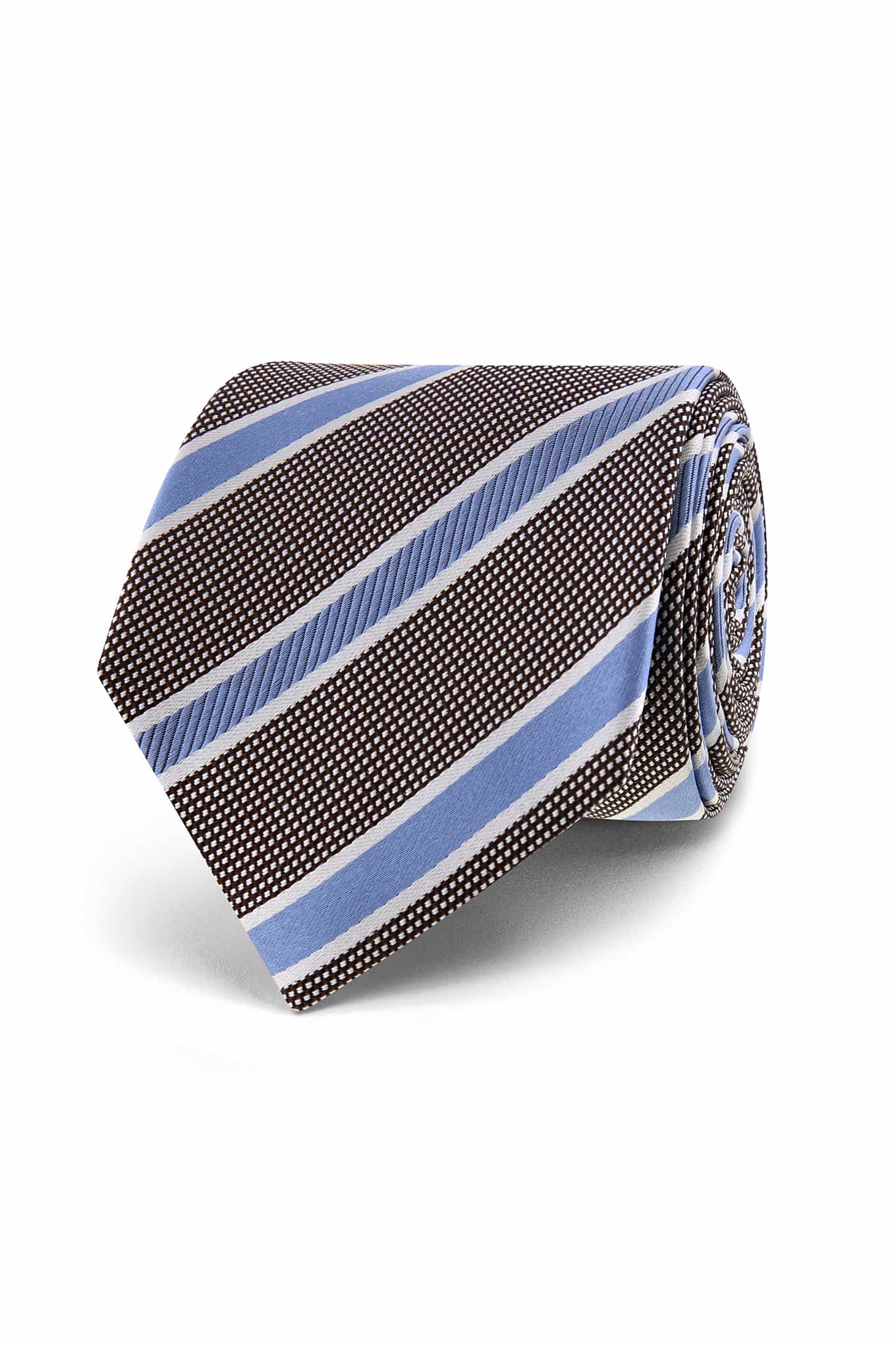 Striped Pattern Tie 100% Silk 7cm - Image 3