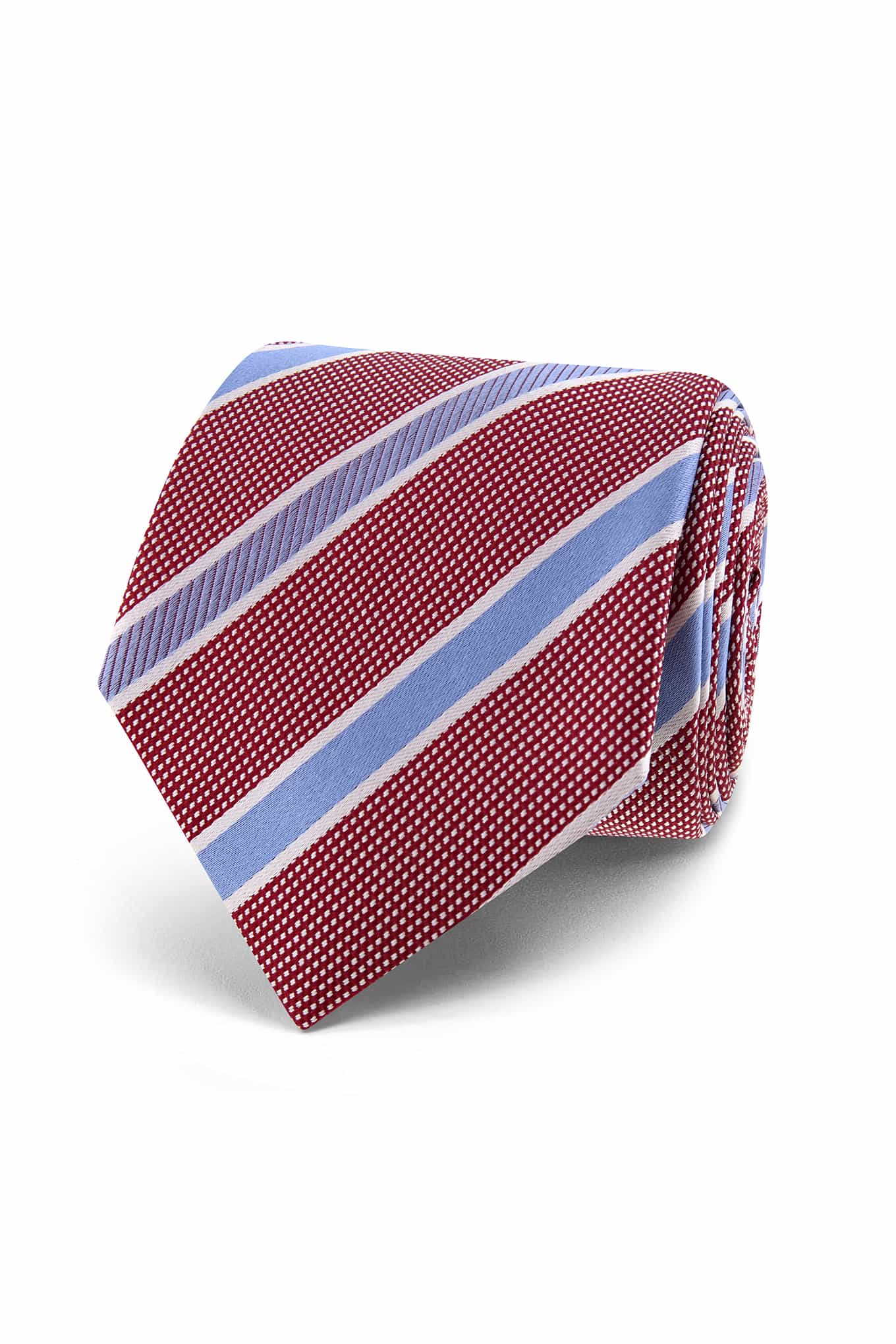 Striped Pattern Tie 100% Silk 7cm - Image 5